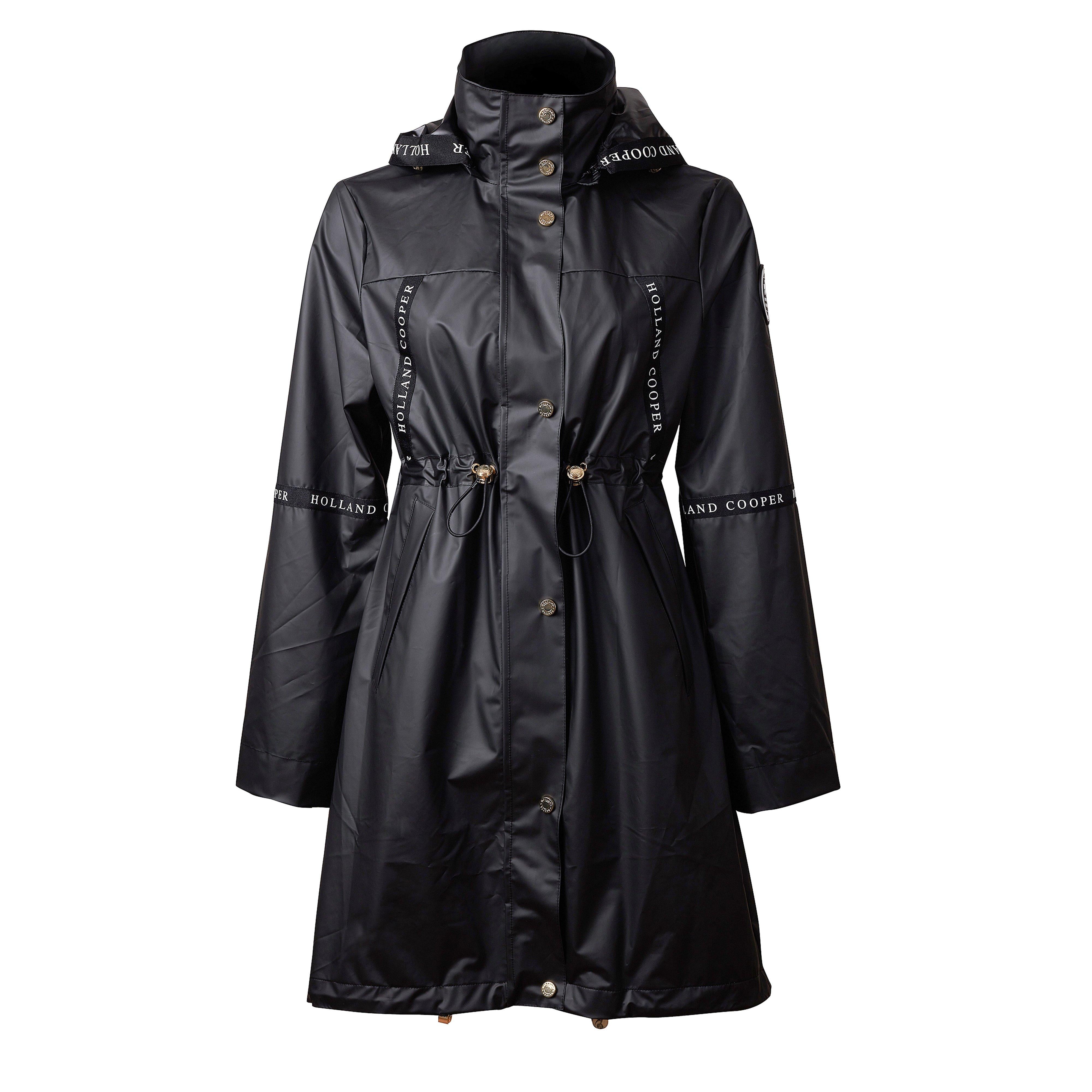 Womens Raincoat Matte Black