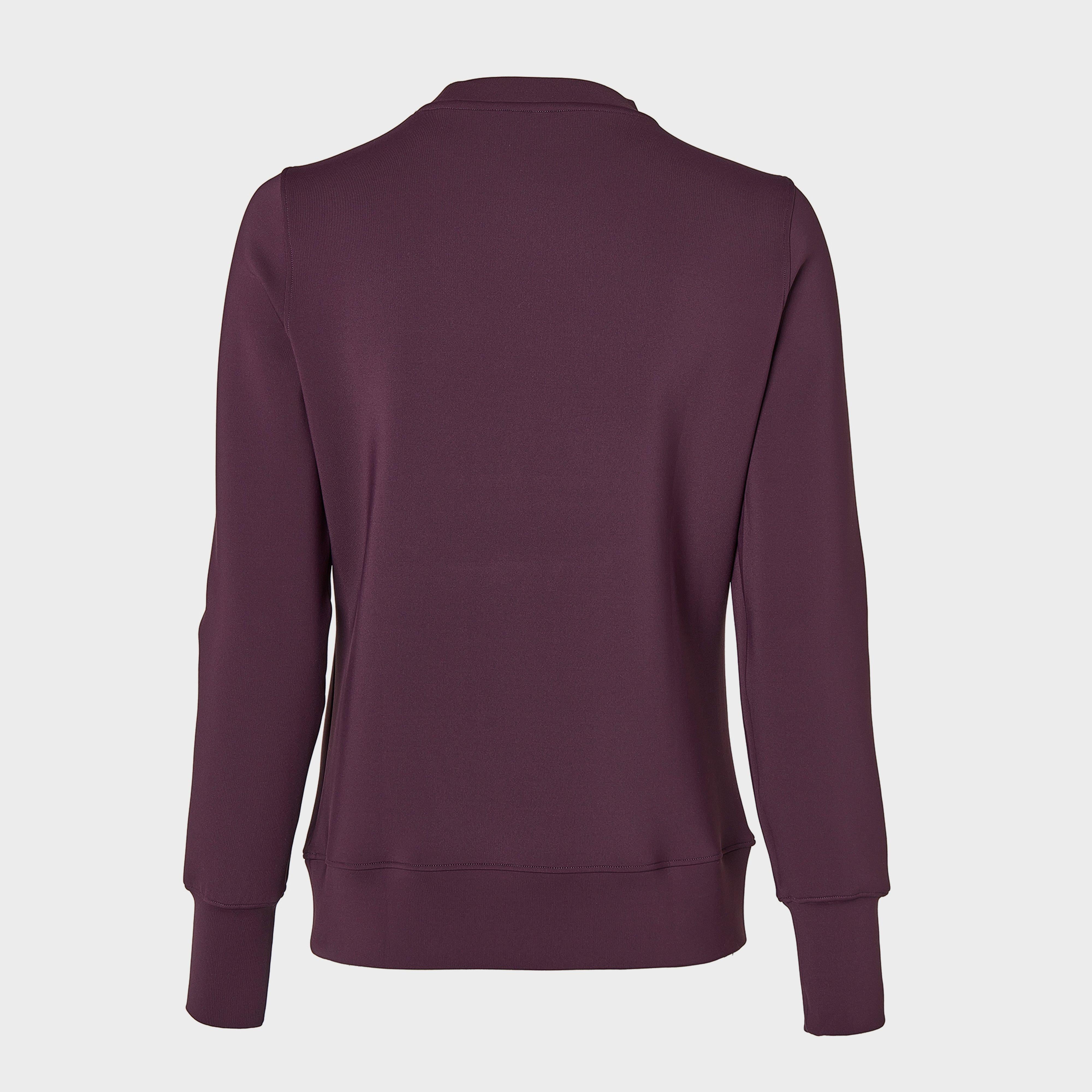 Womens Crystal Crew Neck Sweater Aubergine