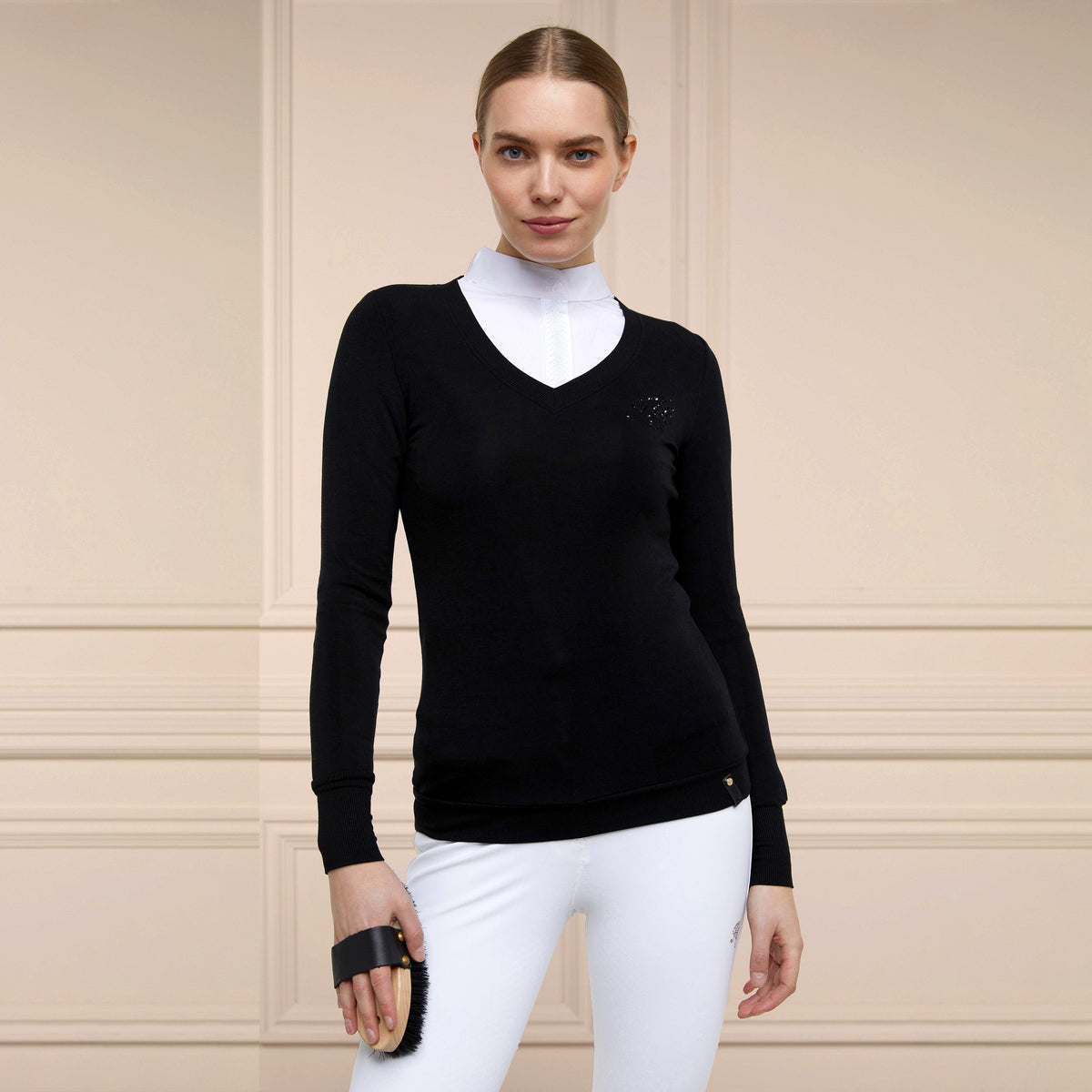 Womens Soft Touch V-Neck Sweater Black