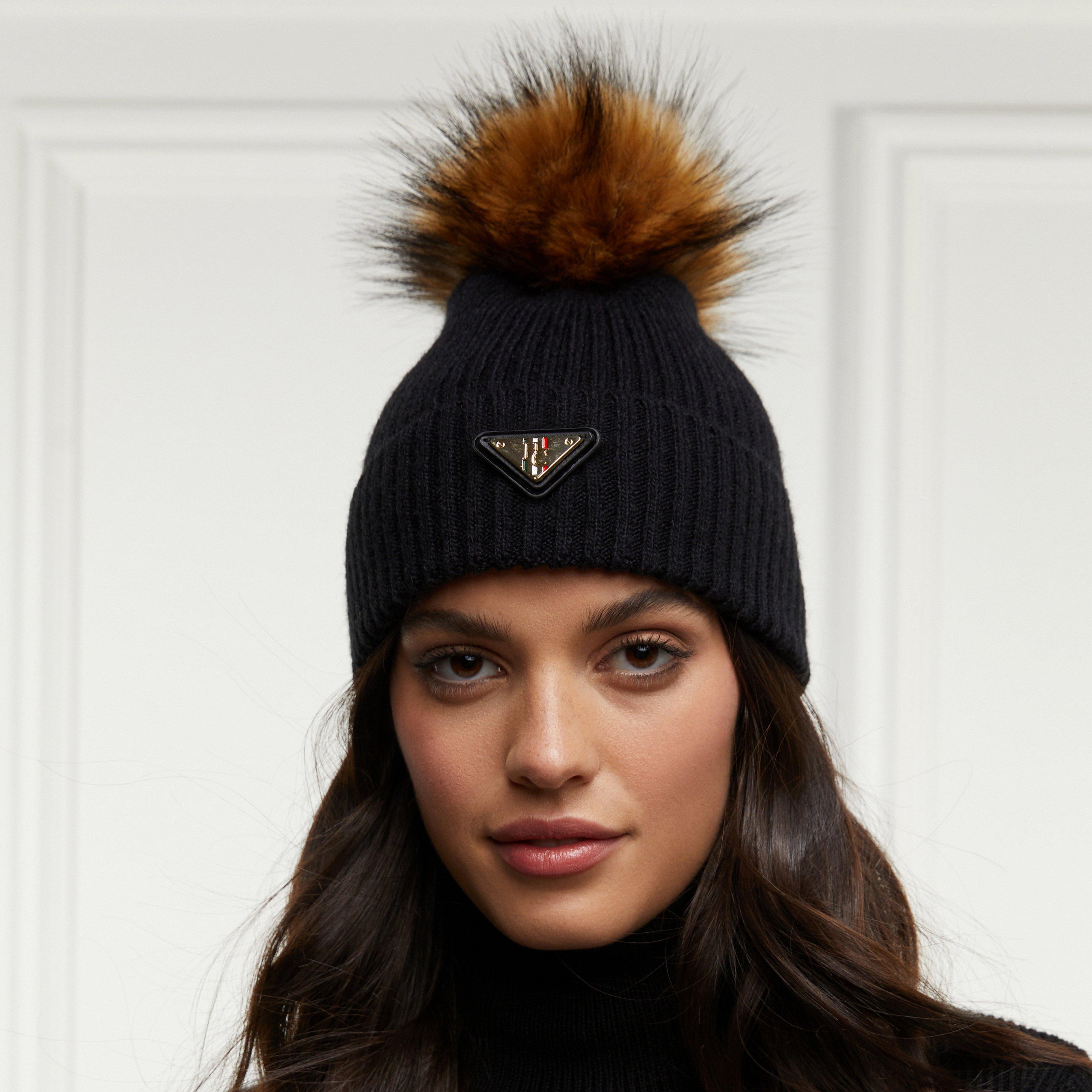 Womens Burghley Bobble Hat Black