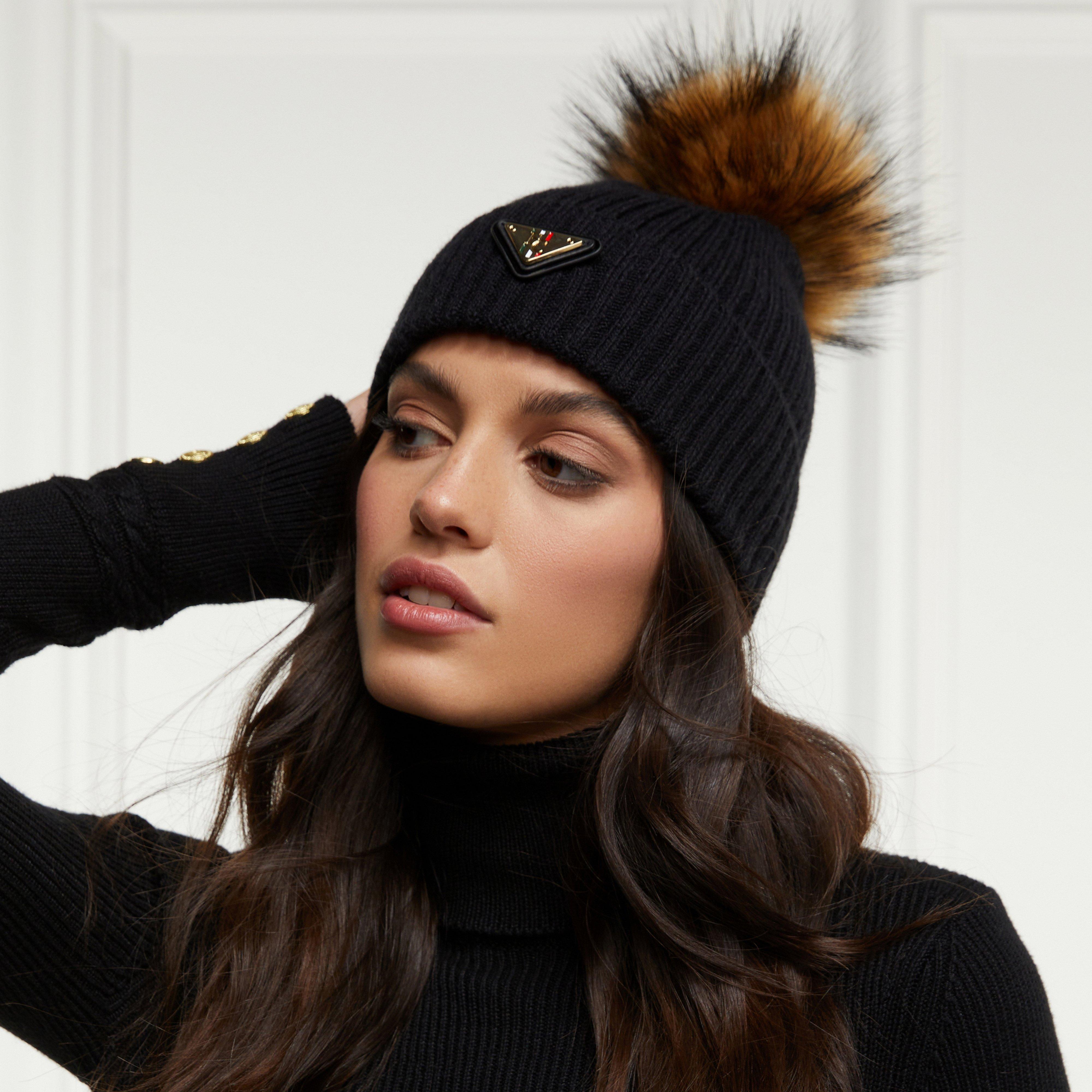 Womens Burghley Bobble Hat Black
