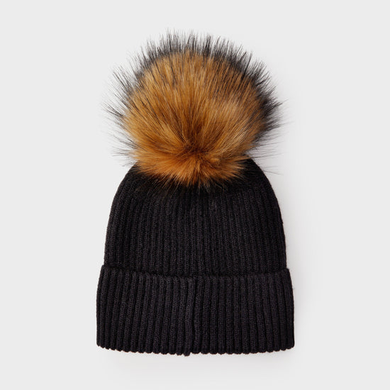 Womens Burghley Bobble Hat Black