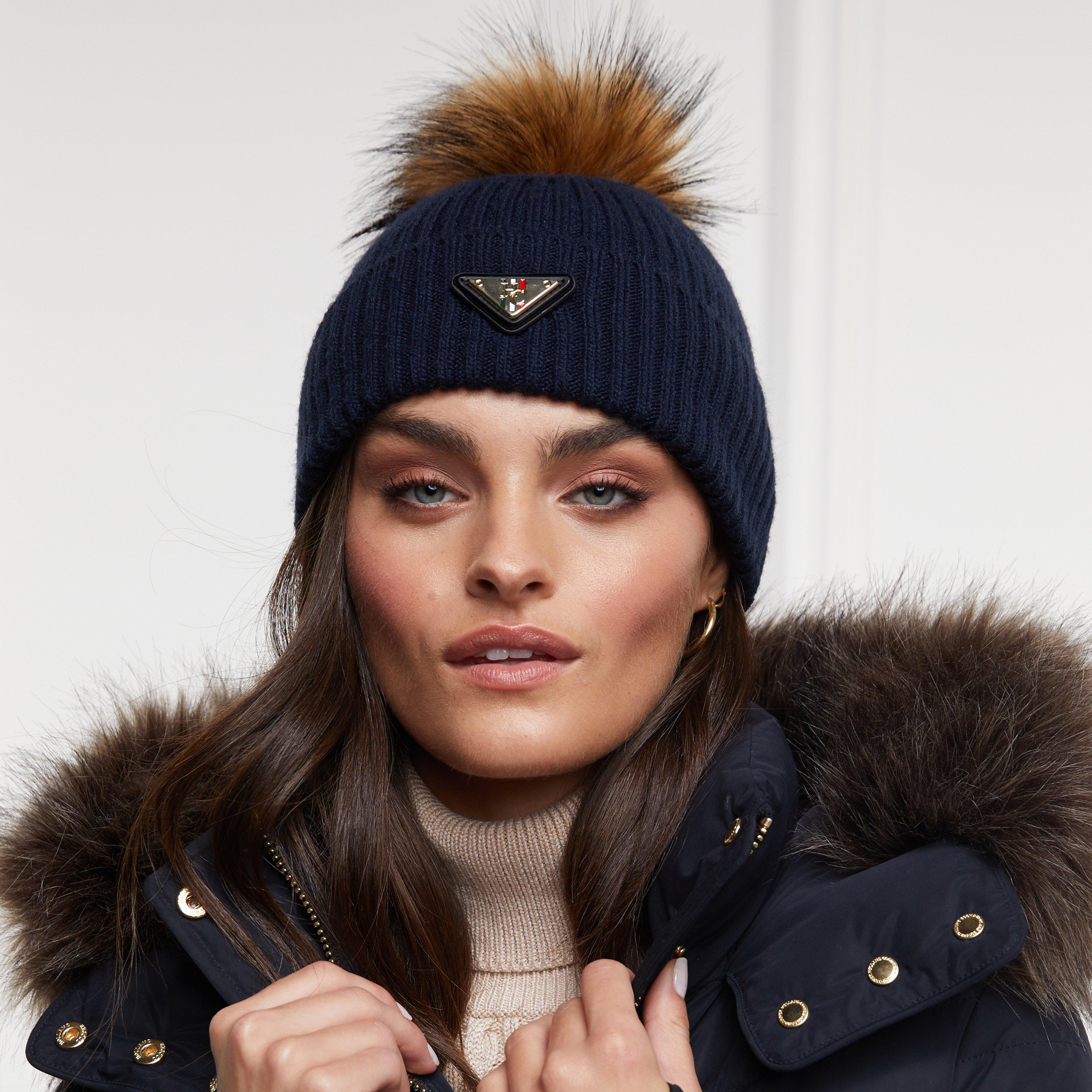 Womens Burghley Bobble Hat Ink Navy