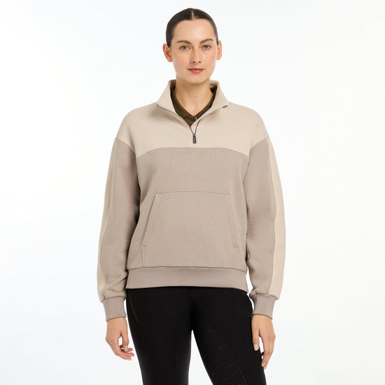 Womens Kali Quarter Zip Sweat Ash/Stone