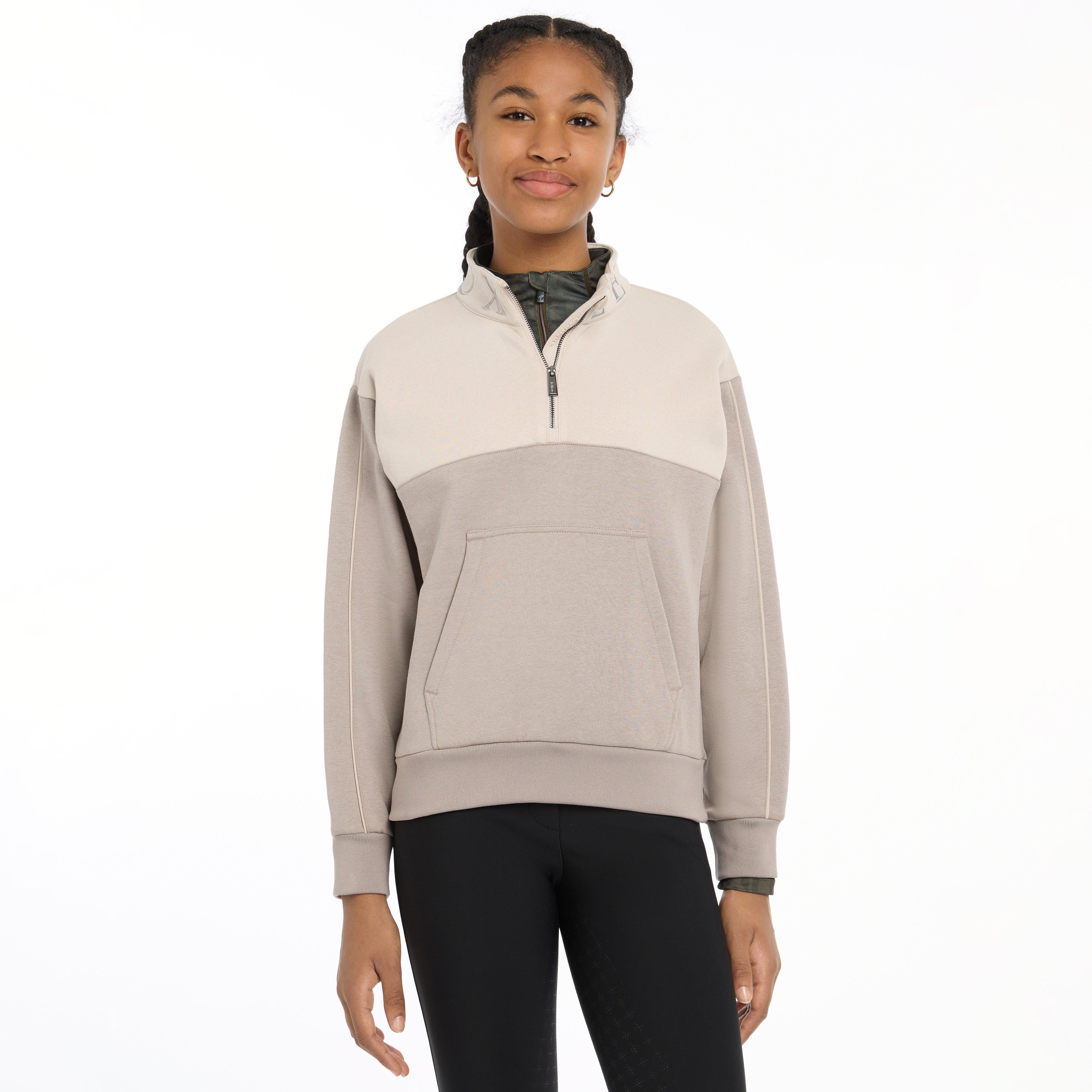 Young Rider Kate Quarter Zip Sweat Ash/Stone