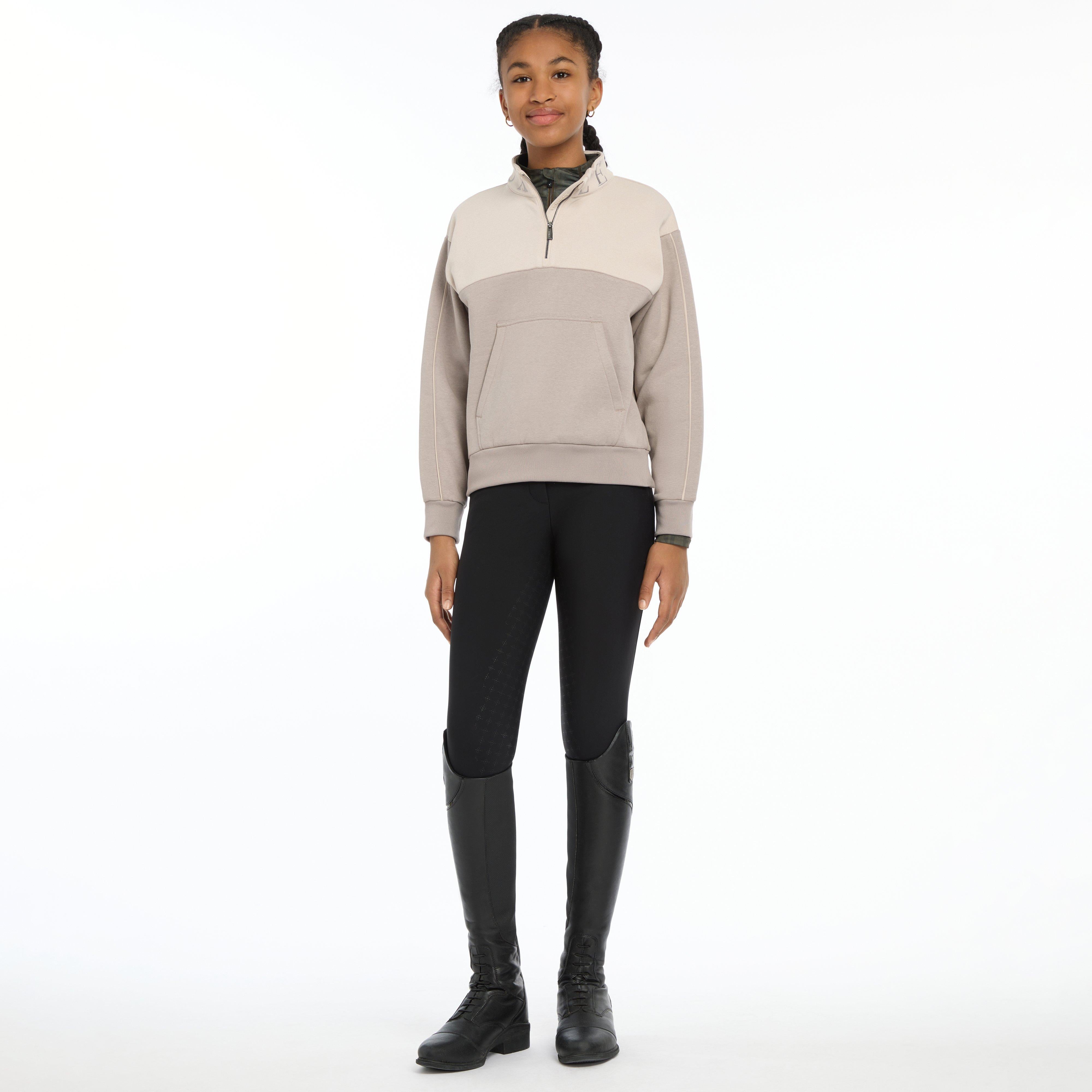 Young Rider Kate Quarter Zip Sweat Ash/Stone