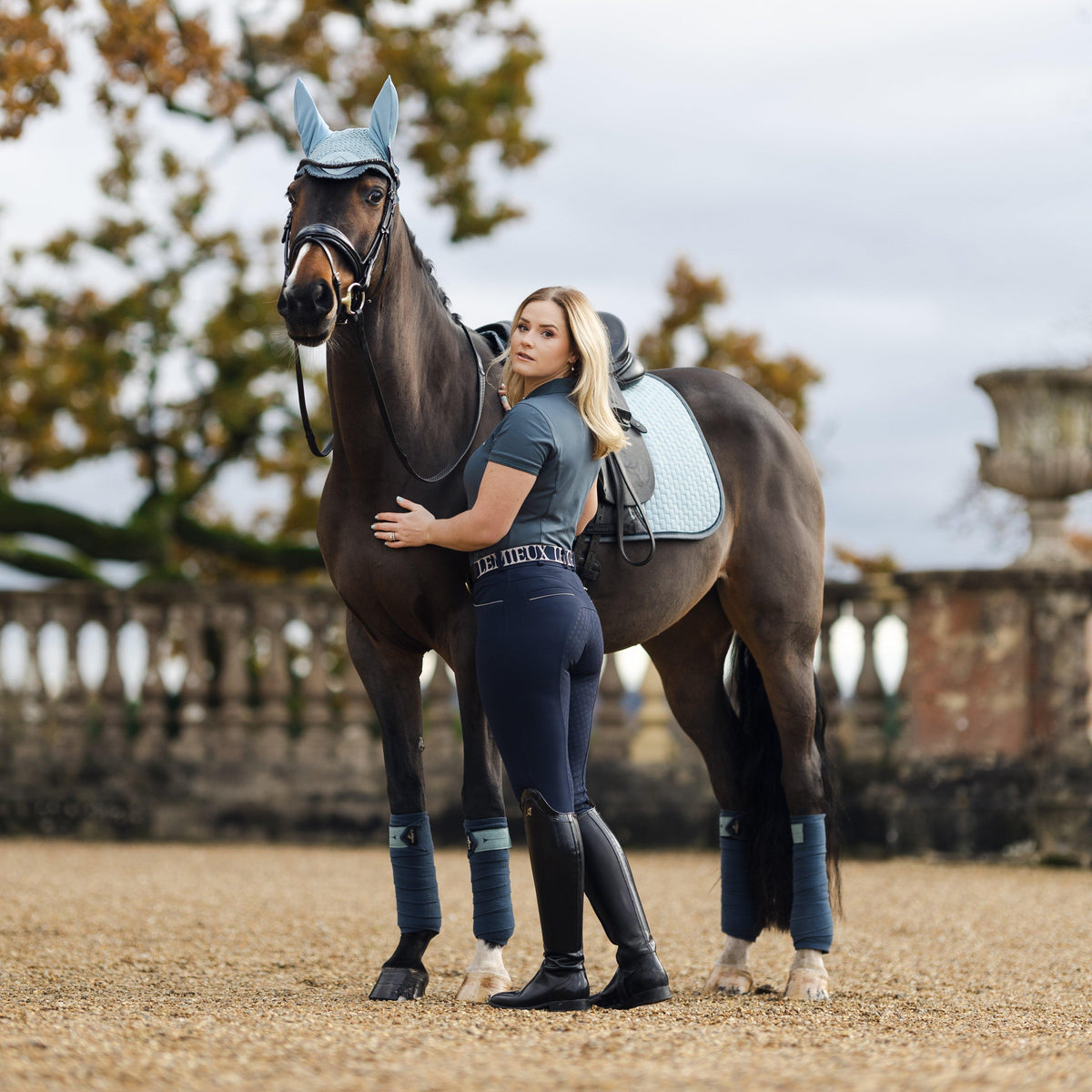 Suede Dressage Saddle Pad Glacier