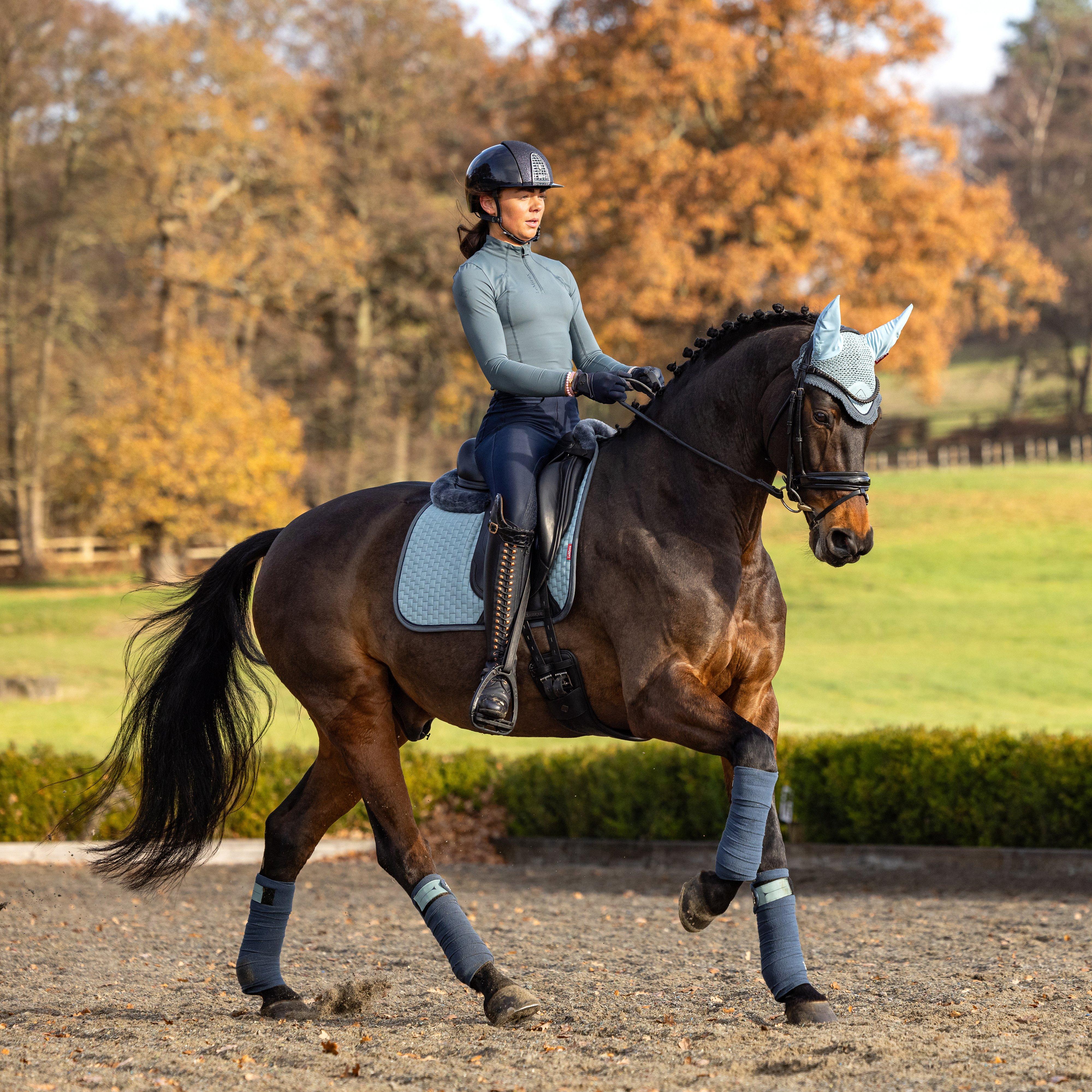 Suede Dressage Saddle Pad Glacier