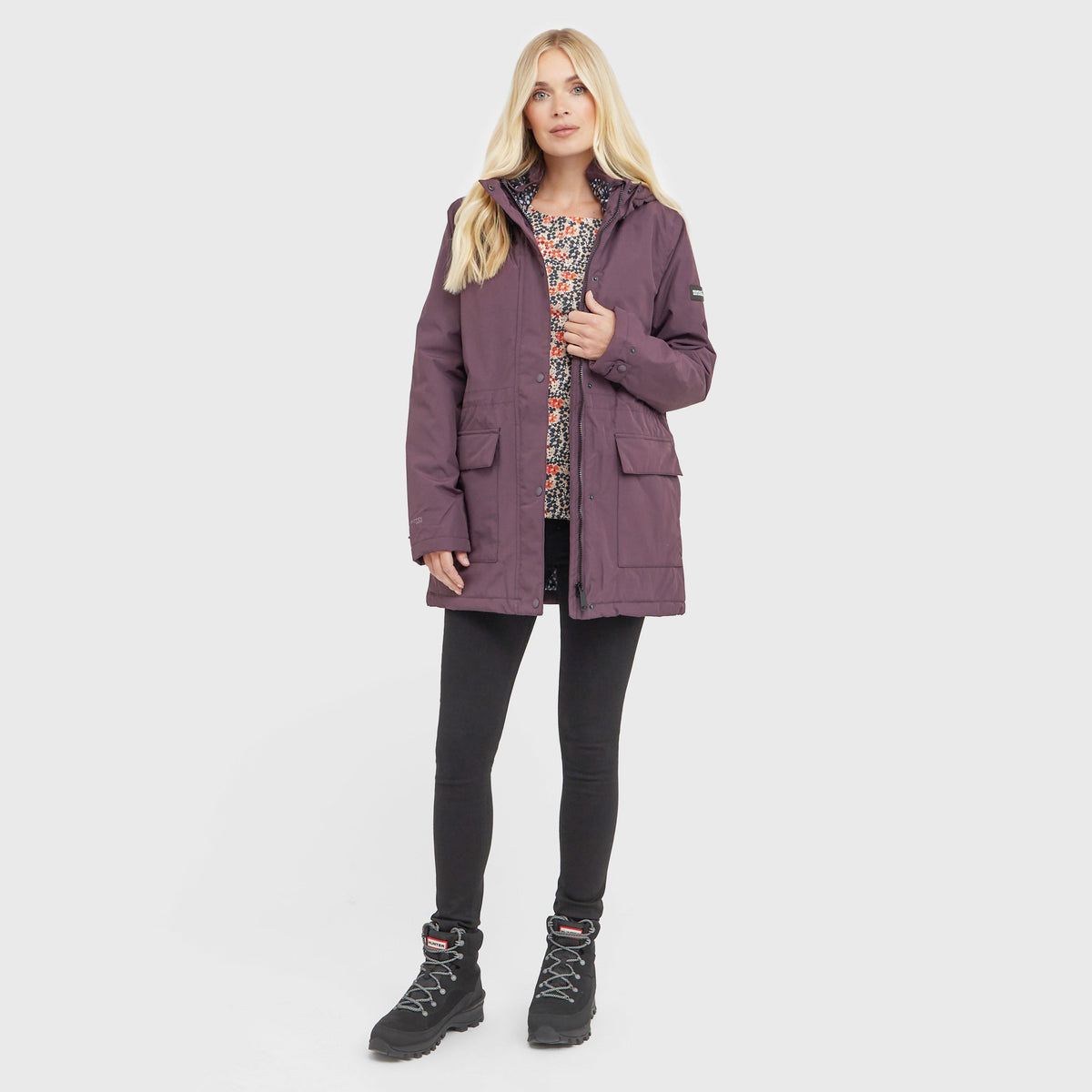 Womens Mireya Waterproof Insulated Jacket Deep Plum Spot Print