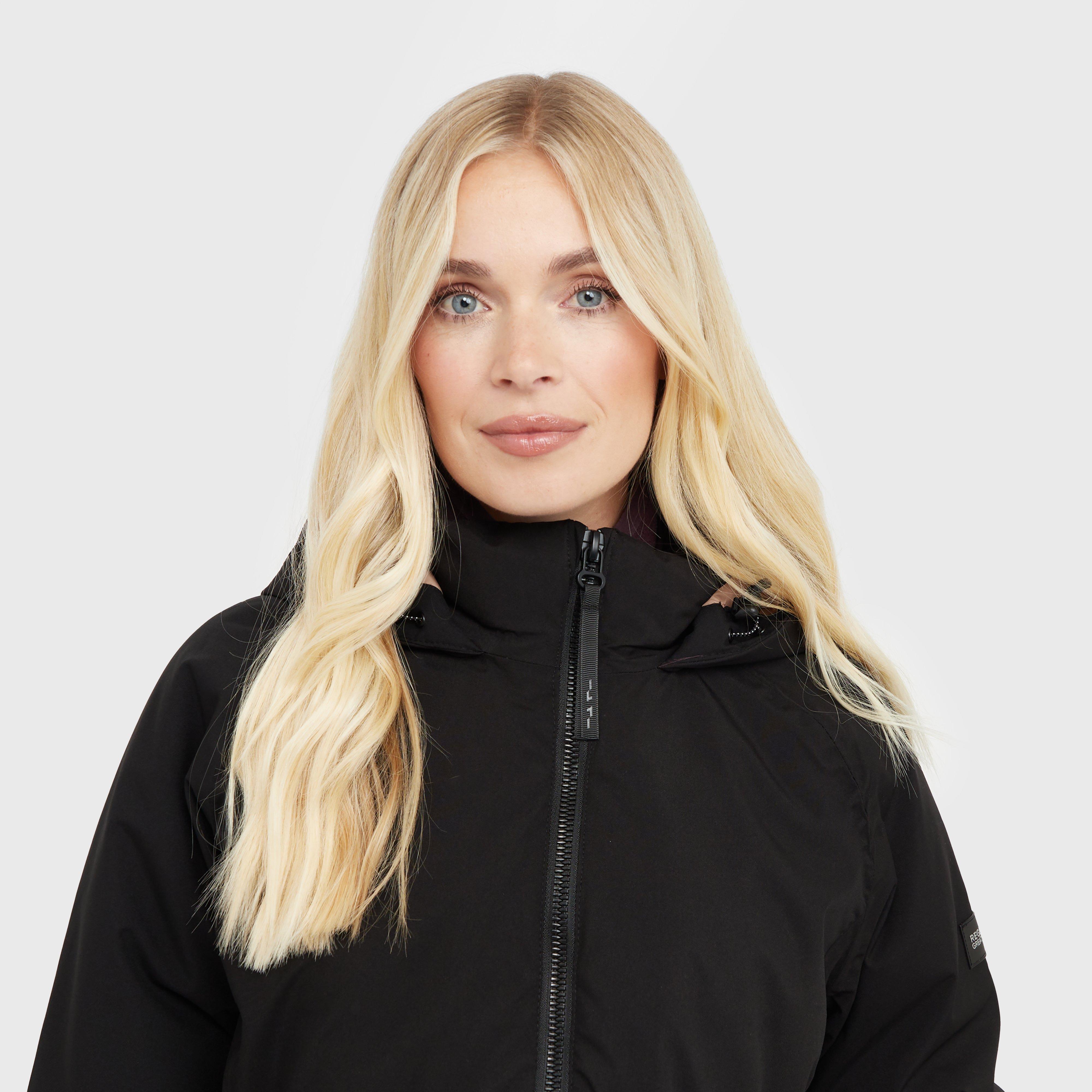 Womens Reeah Waterproof Insulated Jacket Black Warm Taupe