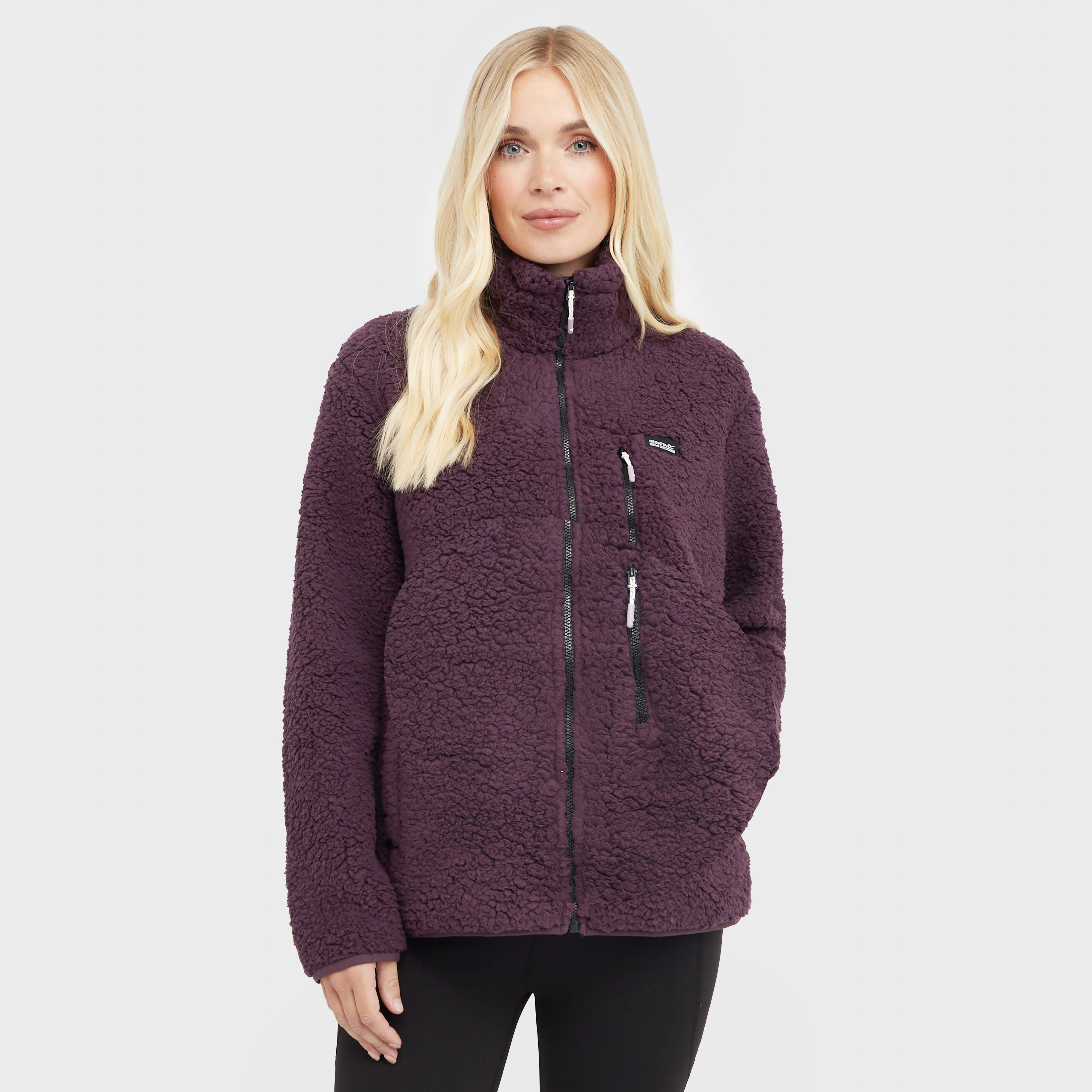 Womens Ria Fluffy Full Zip Fleece Deep Plum
