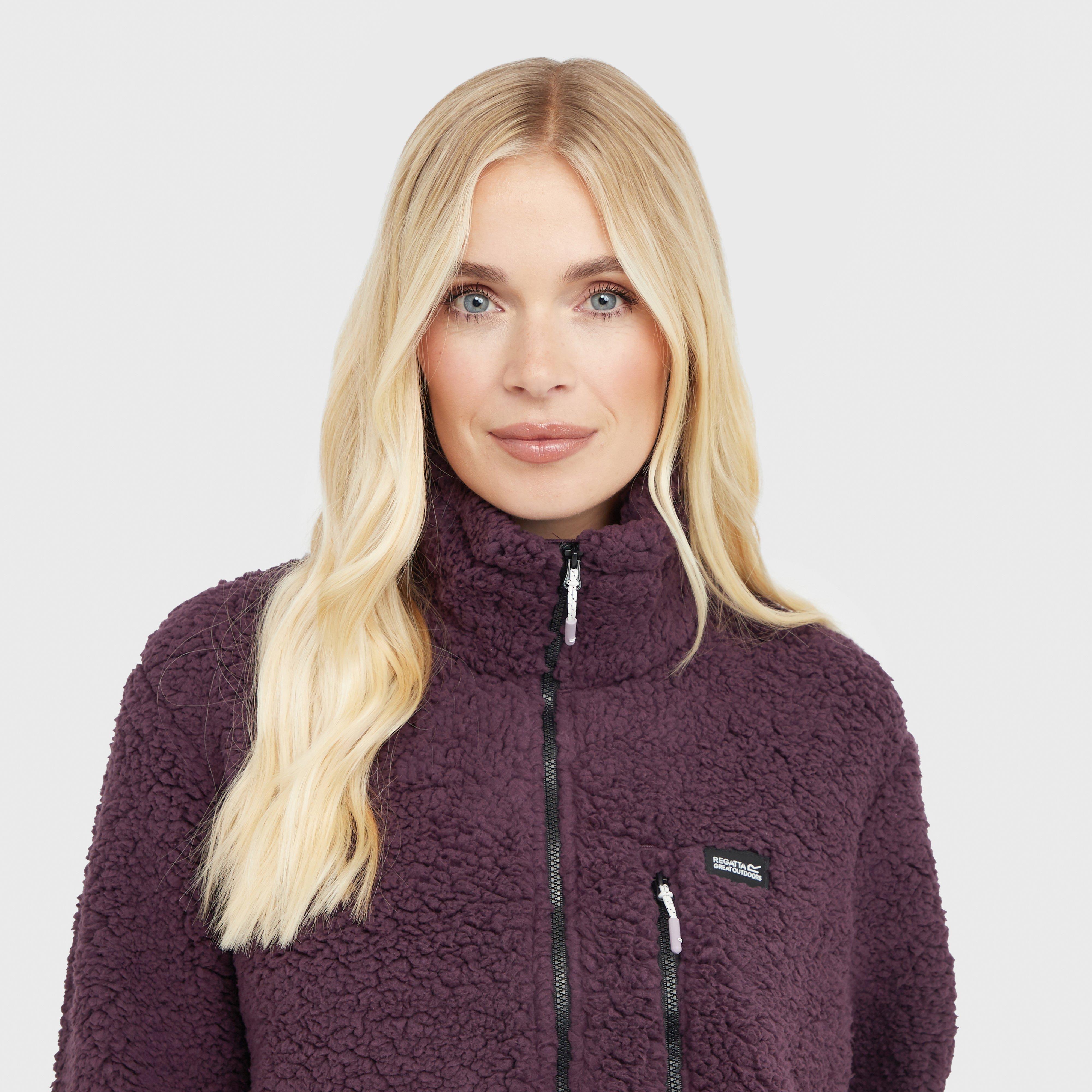 Womens Ria Fluffy Full Zip Fleece Deep Plum