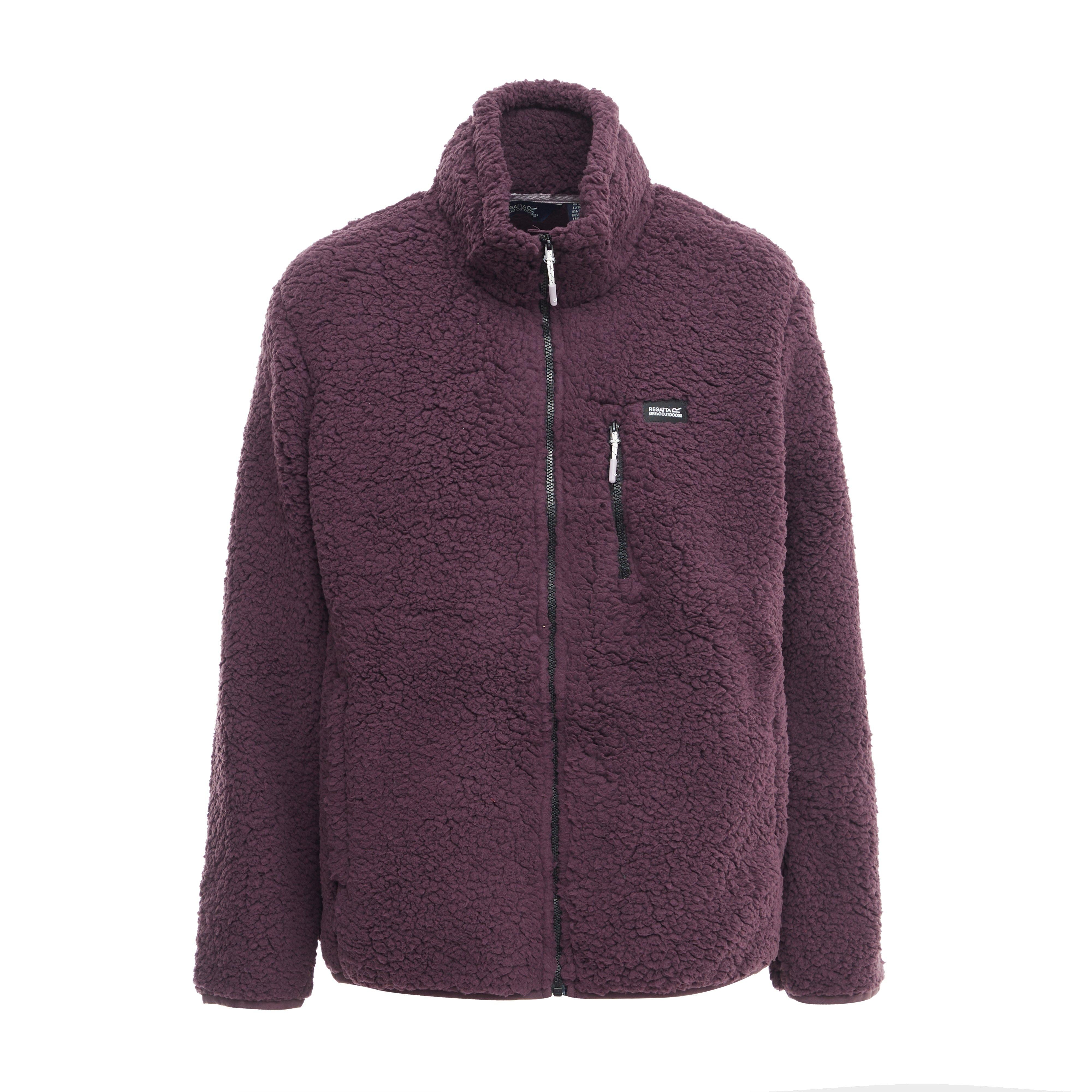 Womens Ria Fluffy Full Zip Fleece Deep Plum