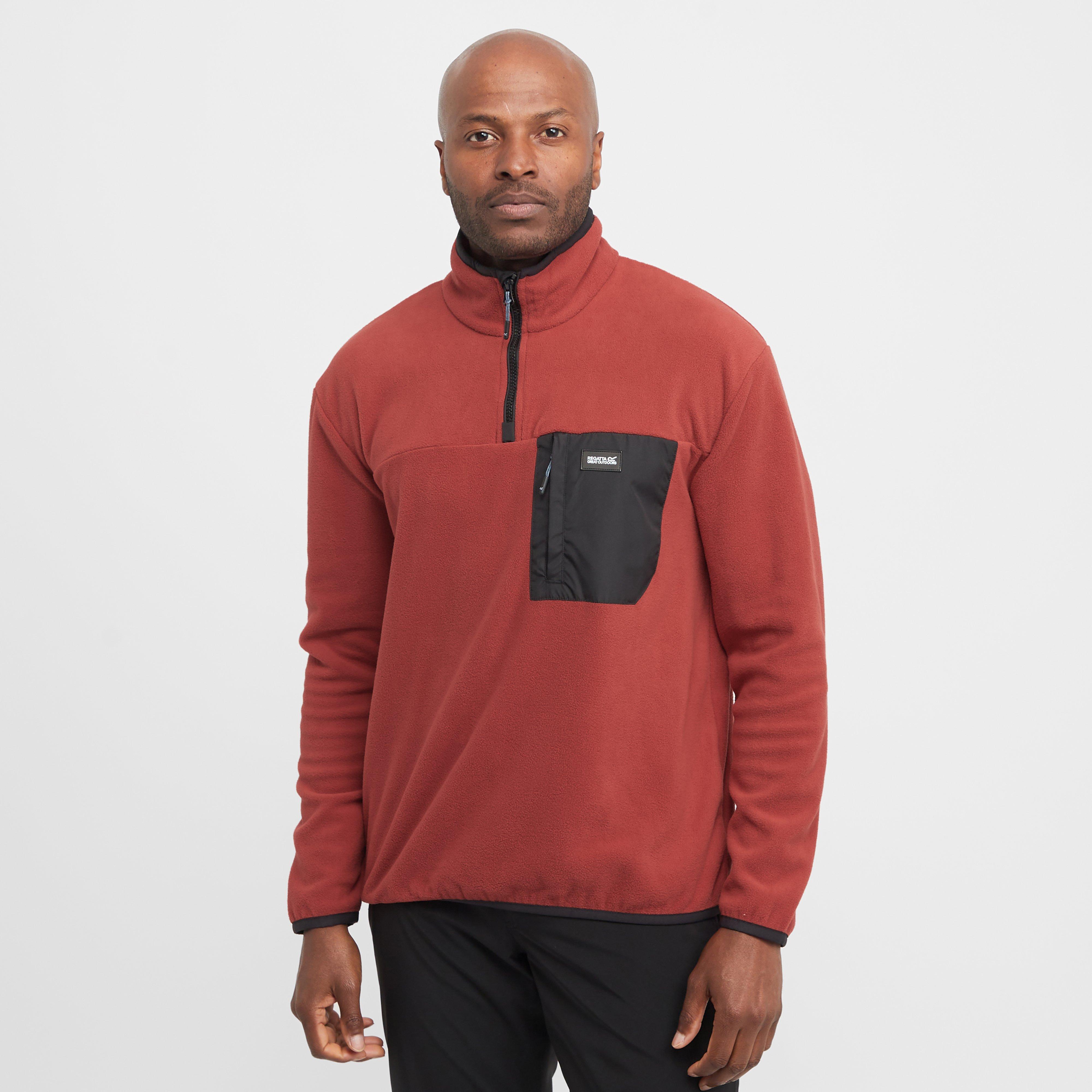 Mens Frankie Half Zip Fleece Red Ochre