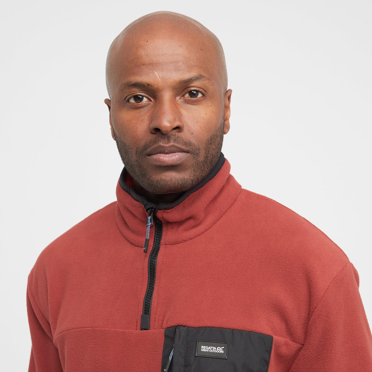 Mens Frankie Half Zip Fleece Red Ochre