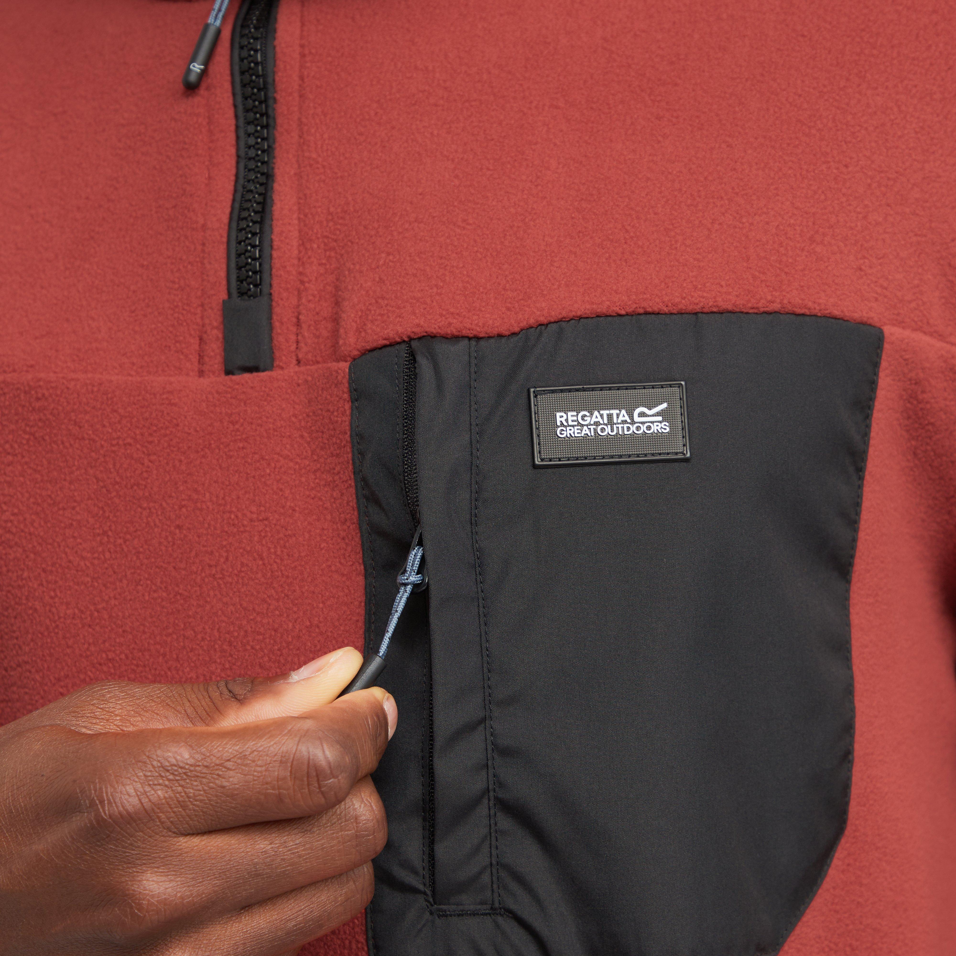 Mens Frankie Half Zip Fleece Red Ochre