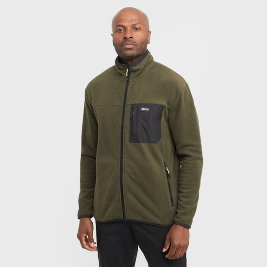 Mens Frankie Full Zip Fleece Dark Khaki