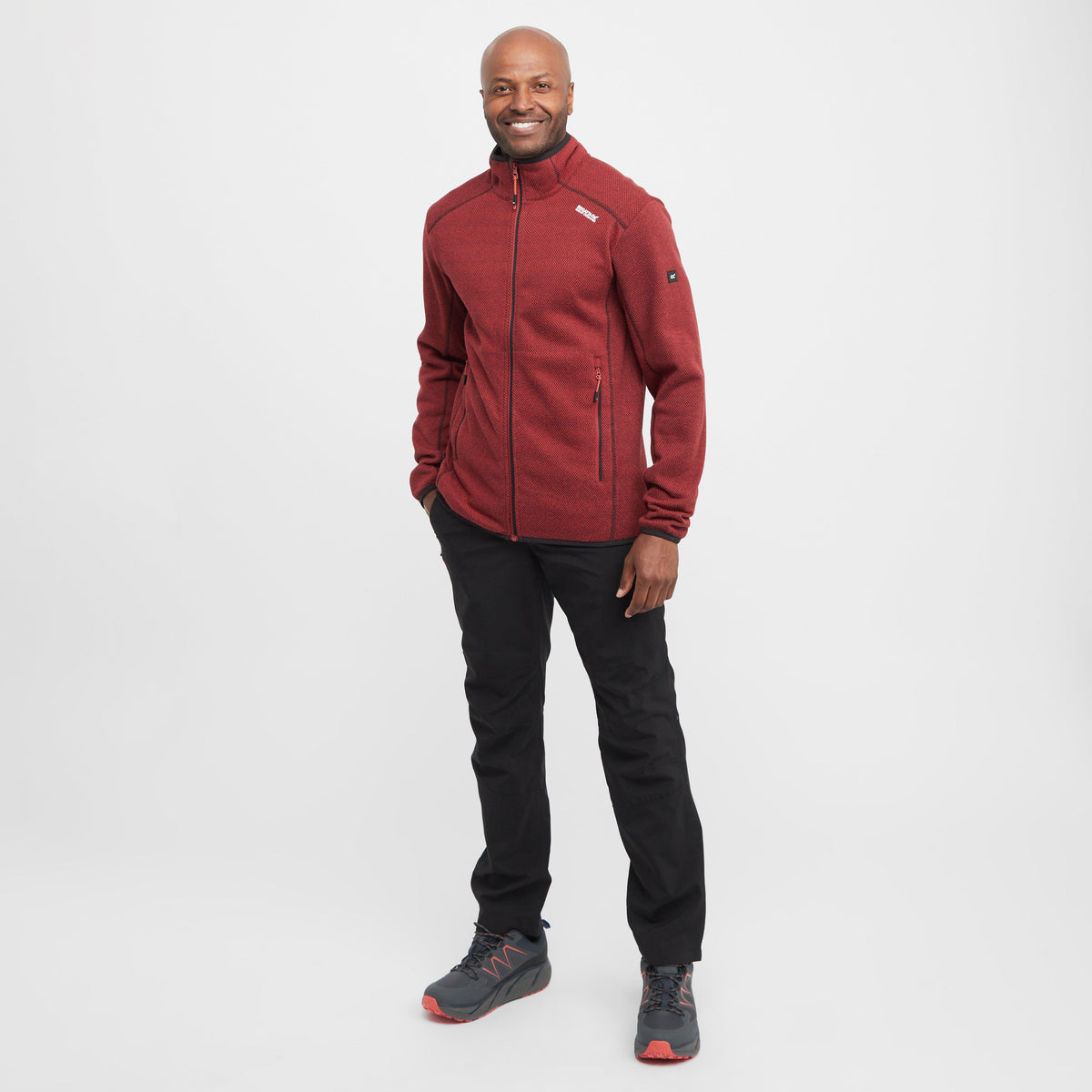 Mens Torrens Full Zip Midweight Fleece Red Ochre