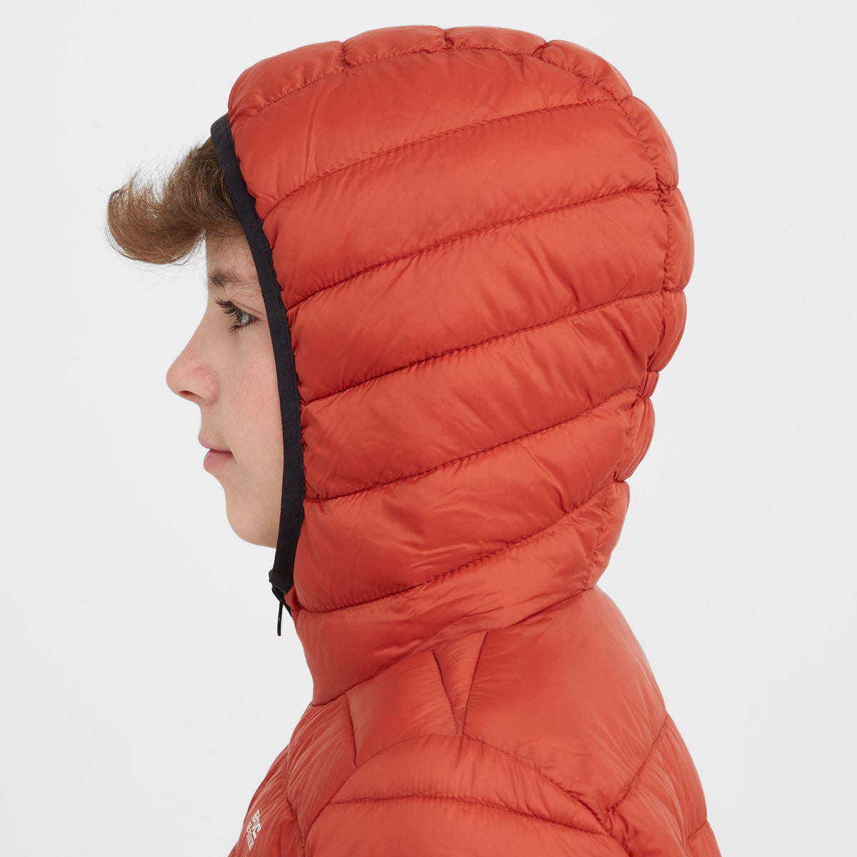 Kids Hooded Marizion Baffled Jacket Red Ochre Fox