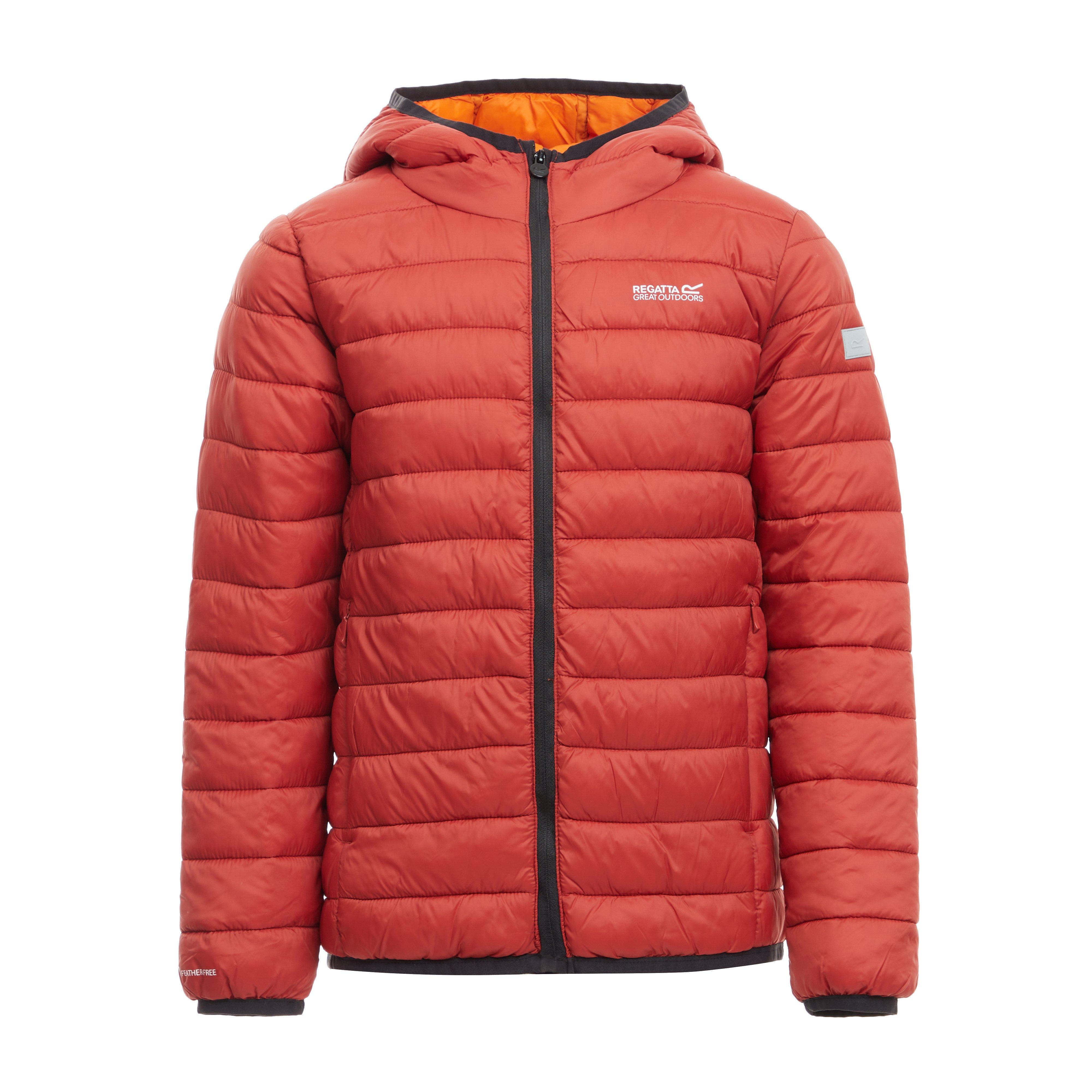 Kids Hooded Marizion Baffled Jacket Red Ochre Fox