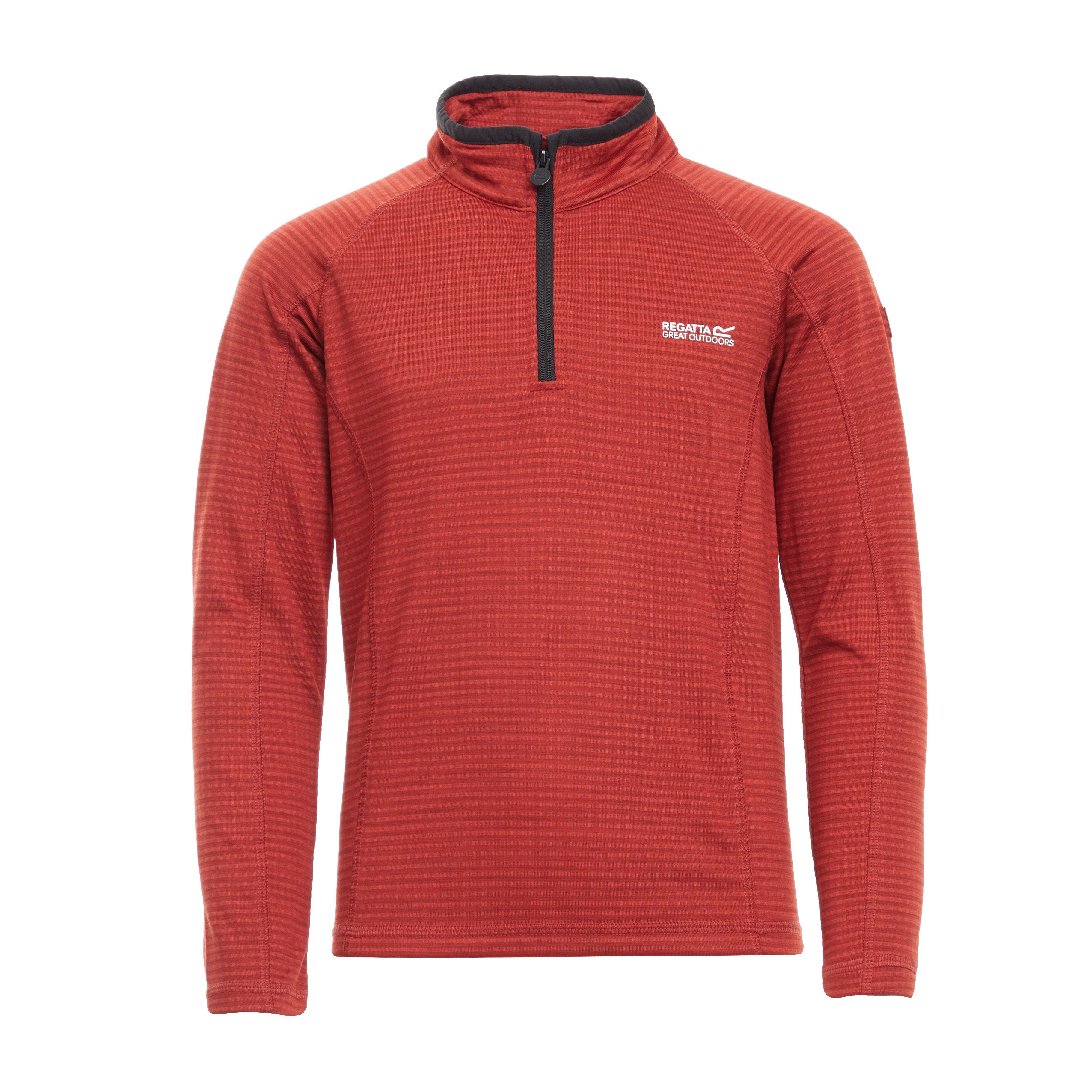 Kids Berley Half Zip Top Red Ochre Black