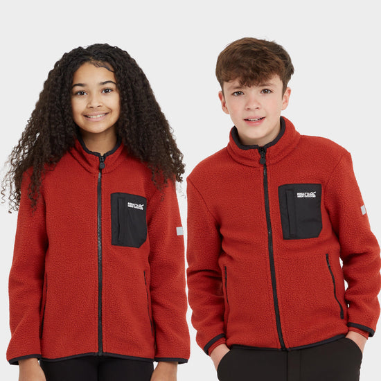 Kids Frankie Full Zip Fleece Red Ochre