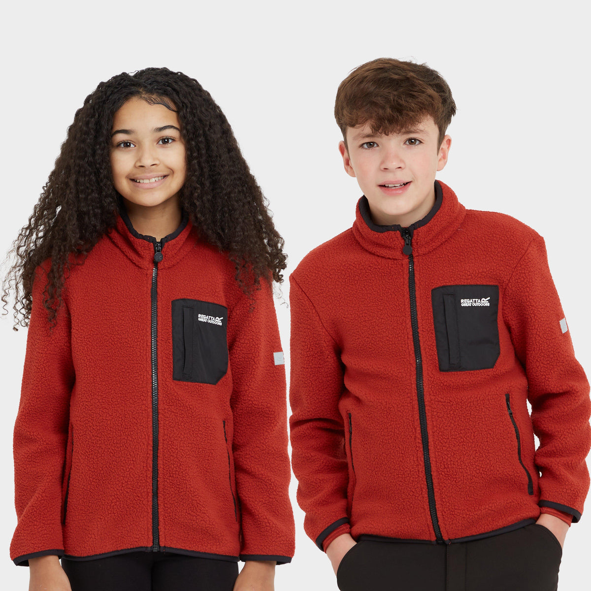 Kids Frankie Full Zip Fleece Red Ochre