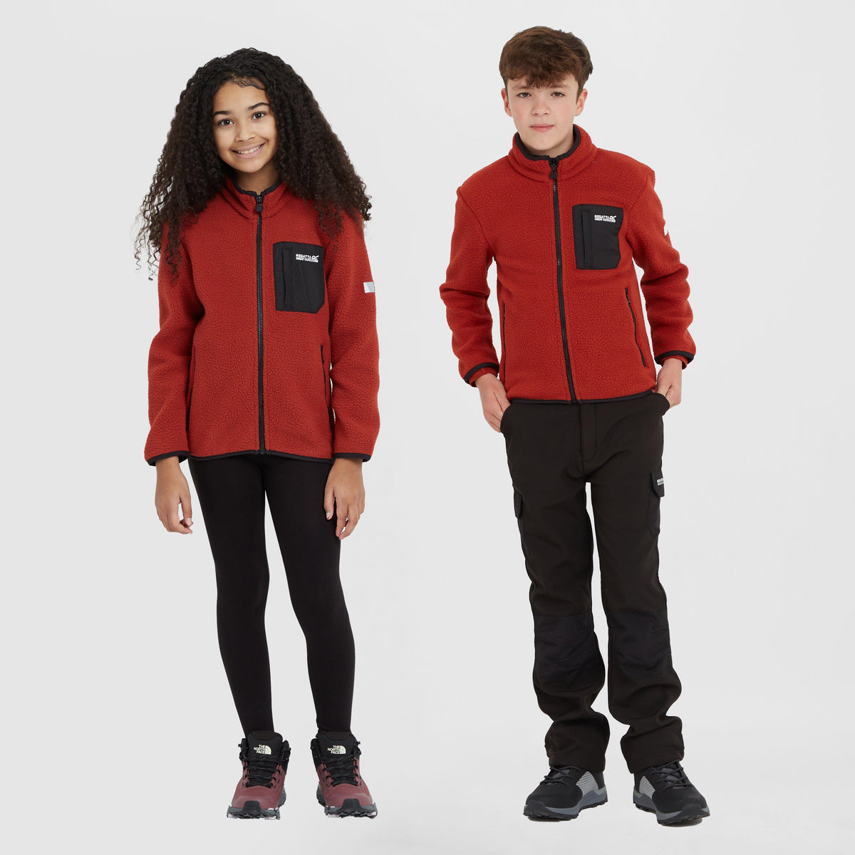 Kids Frankie Full Zip Fleece Red Ochre