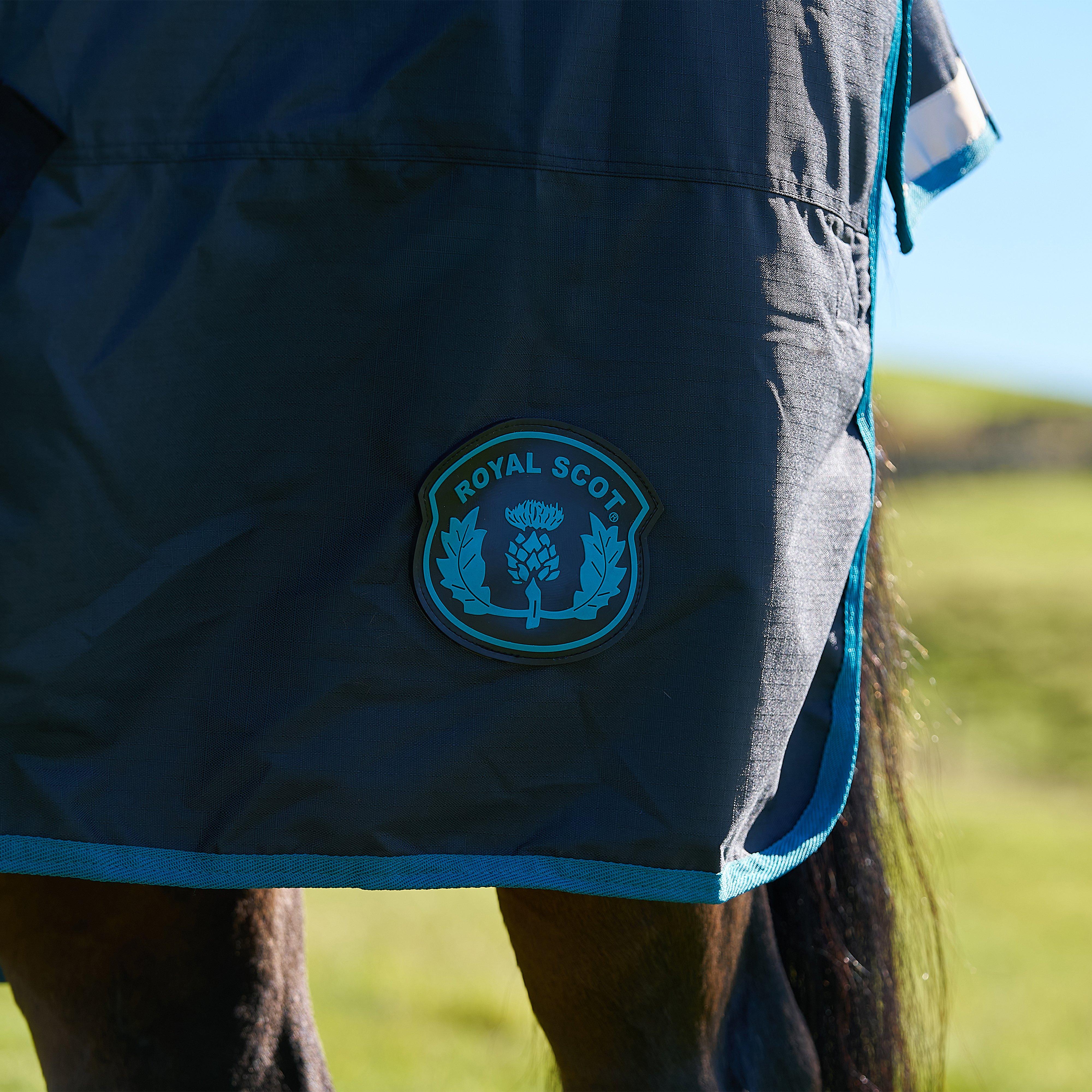 Original 200g Mediumweight Combo Neck Turnout Rug Black/Ocean