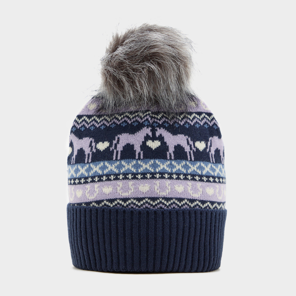 Adults Malmo Fairisle Pom Hat Navy
