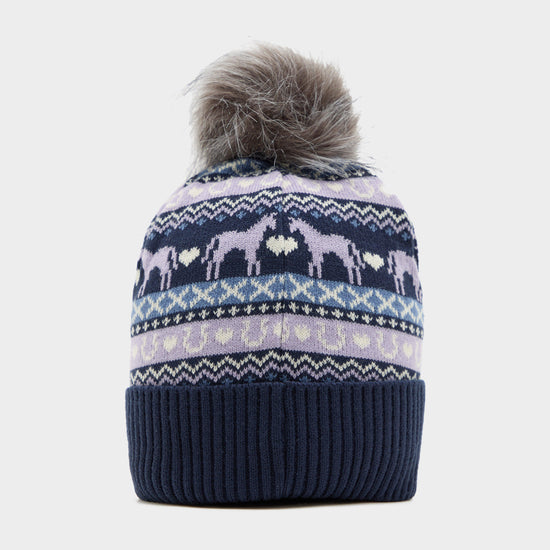 Adults Malmo Fairisle Pom Hat Navy