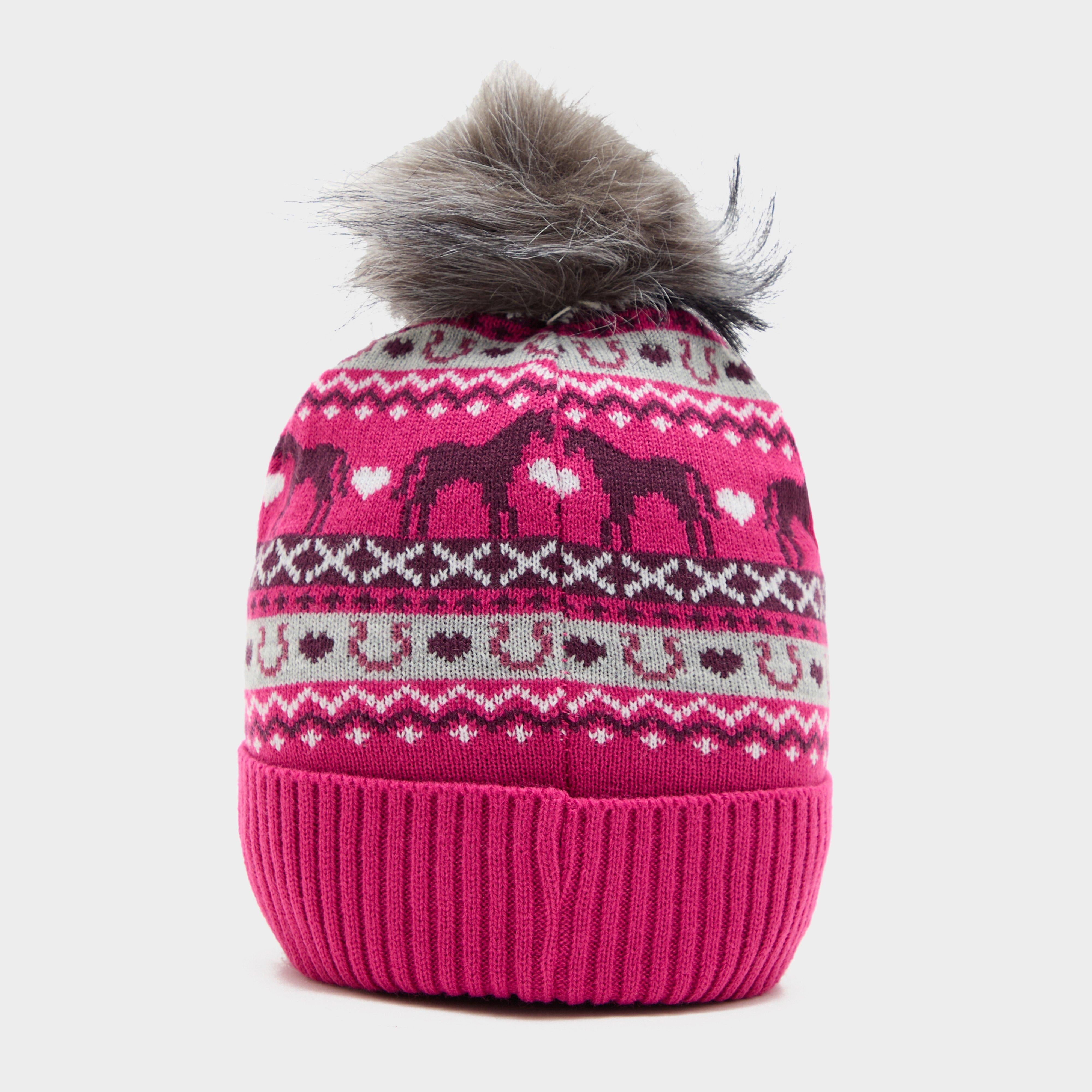 Kids Fika Fairisle Pom Hat Pink