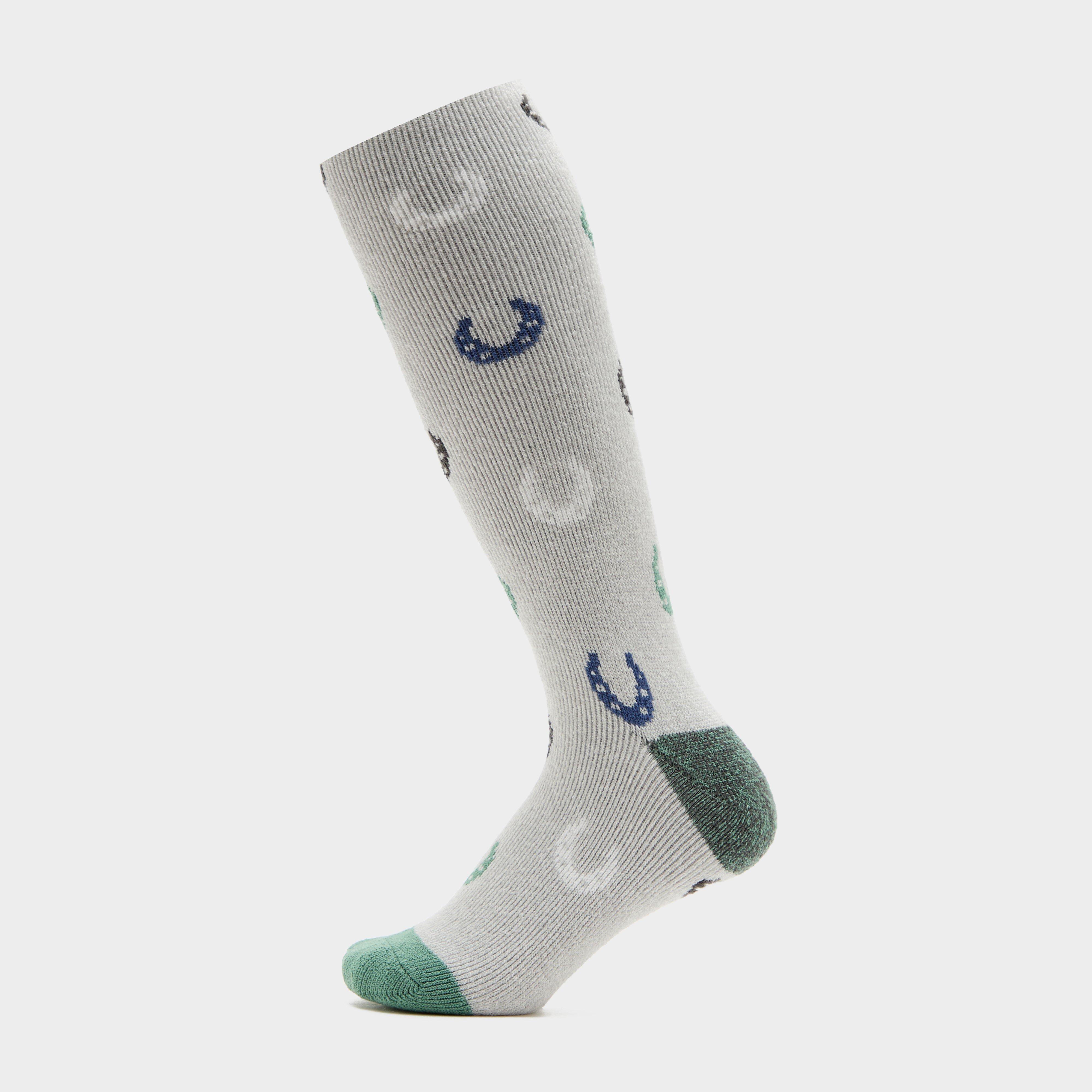 Womens Fontwell Socks Grey Horseshoes