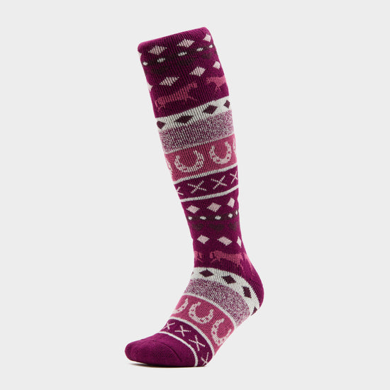 Womens Southwell Fair Isle Socks Fusion Pink