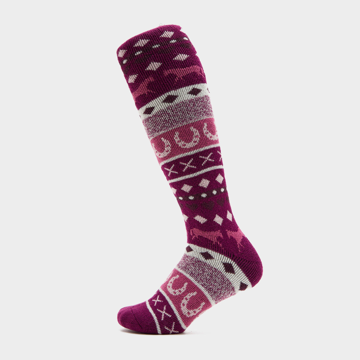 Womens Southwell Fair Isle Socks Fusion Pink