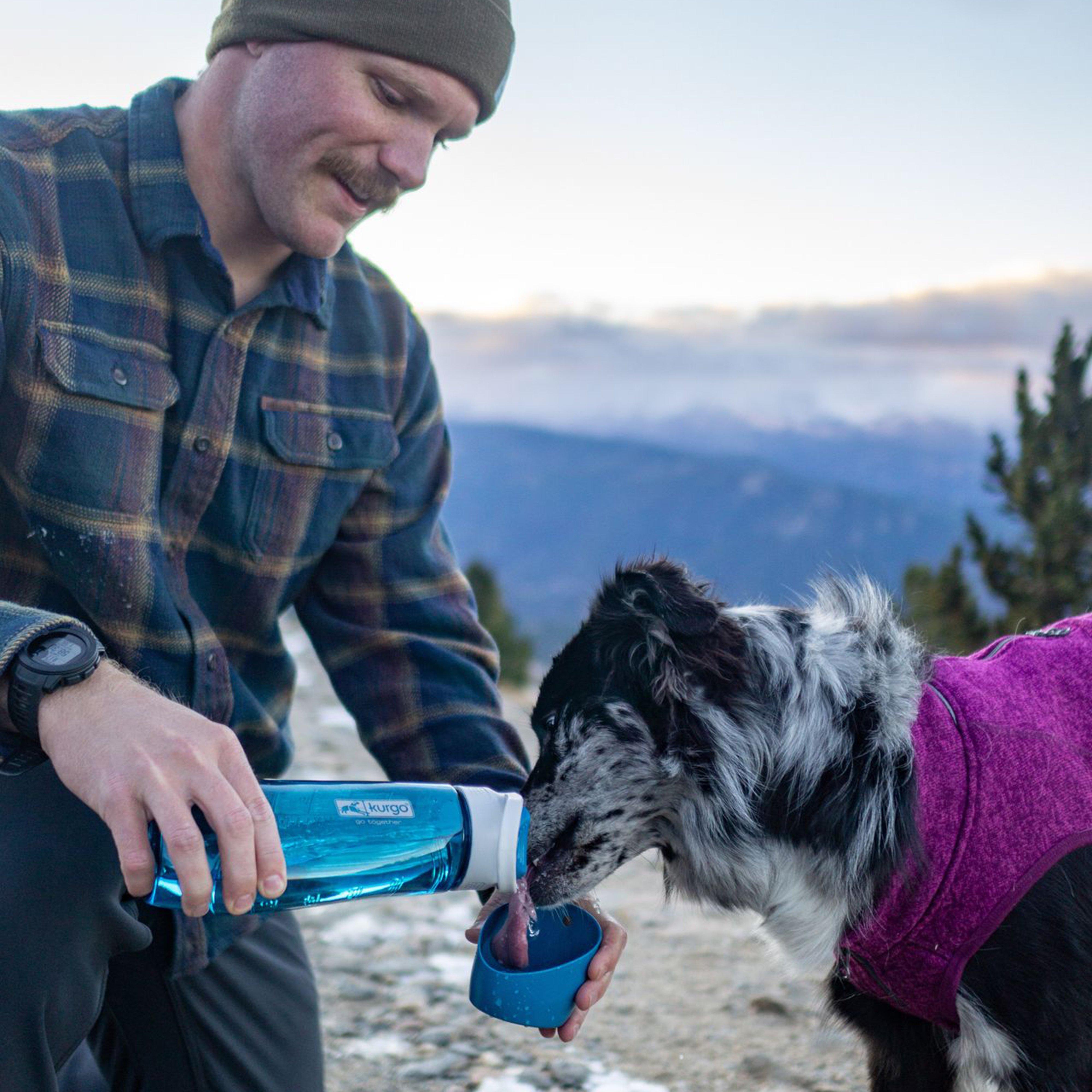 Gourd Water Bottle & Bowl Blue