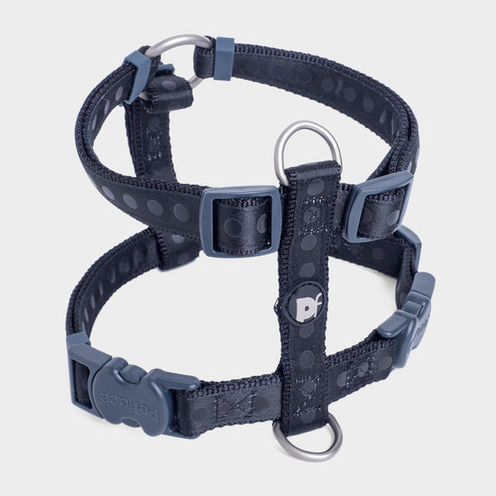 Tonal Dots Dog Harness Black M
