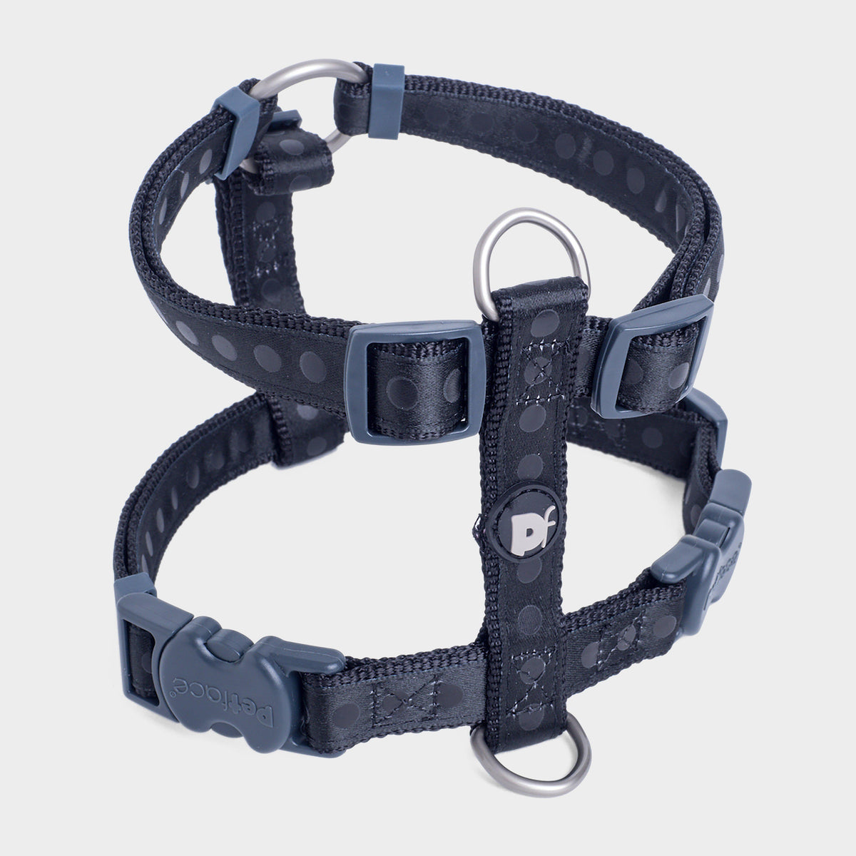 Tonal Dots Dog Harness Black M
