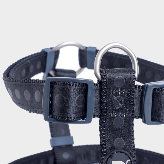 Tonal Dots Dog Harness Black M