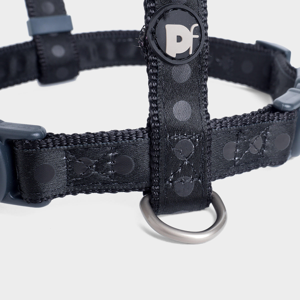 Tonal Dots Dog Harness Black M