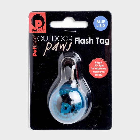 Outdoor Paws Flash Tag Blue