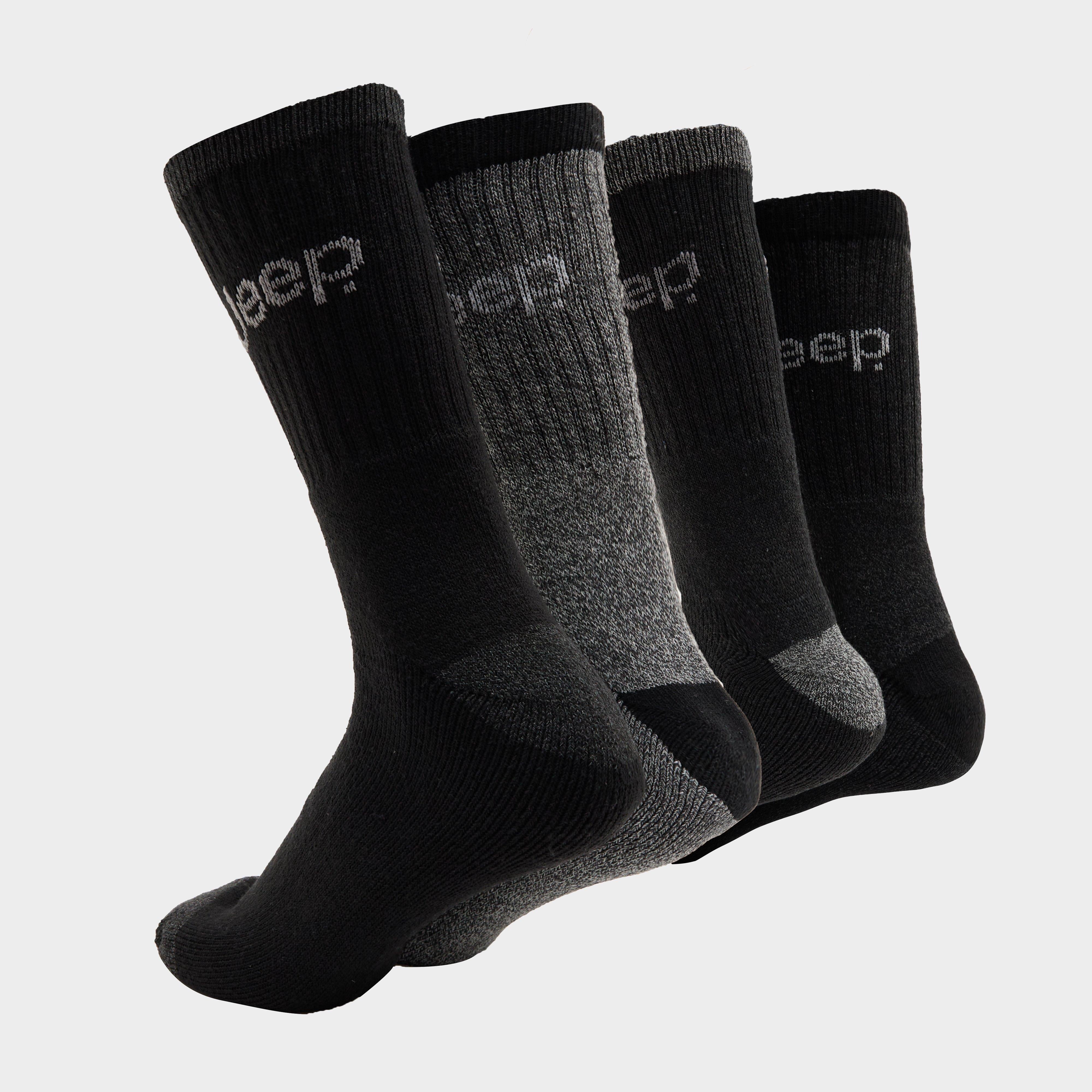 Mens Performance Boot Socks 4 Pack Black