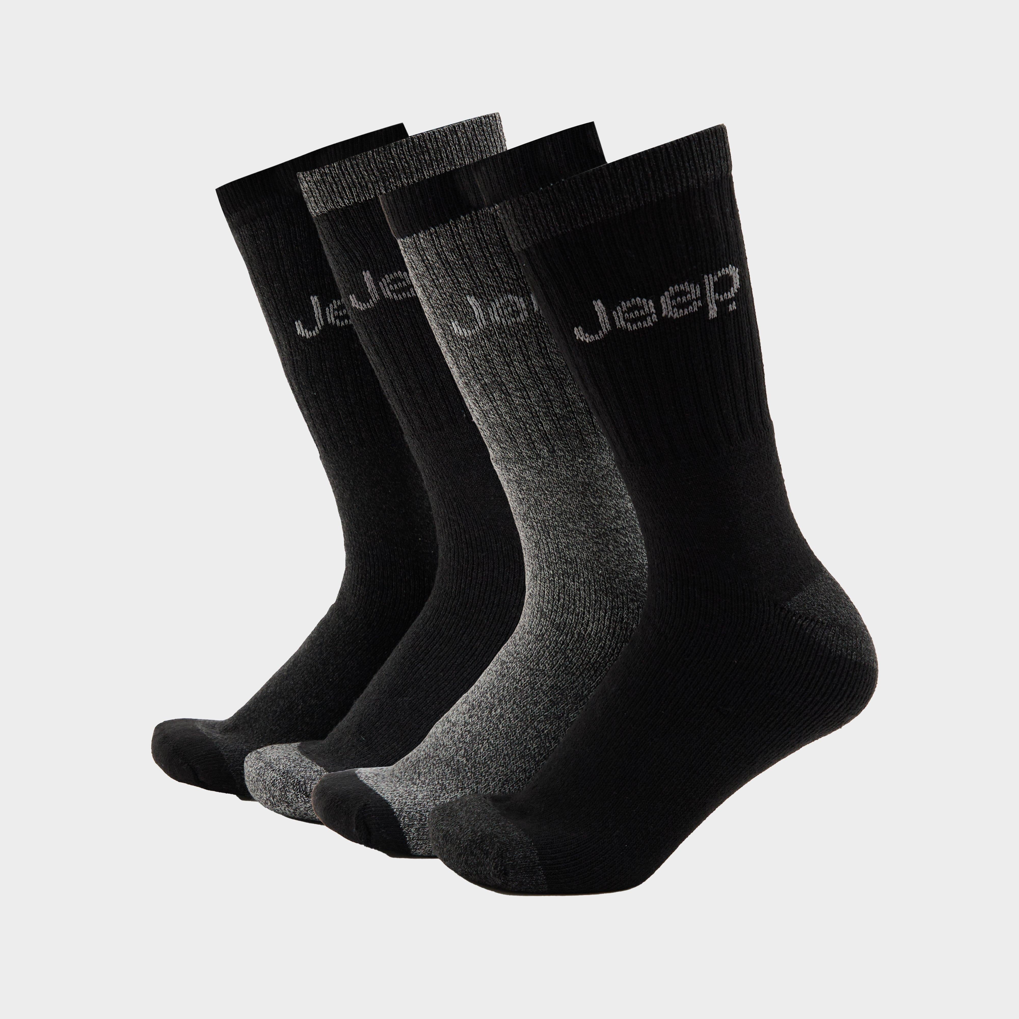 Mens Performance Boot Socks 4 Pack Black