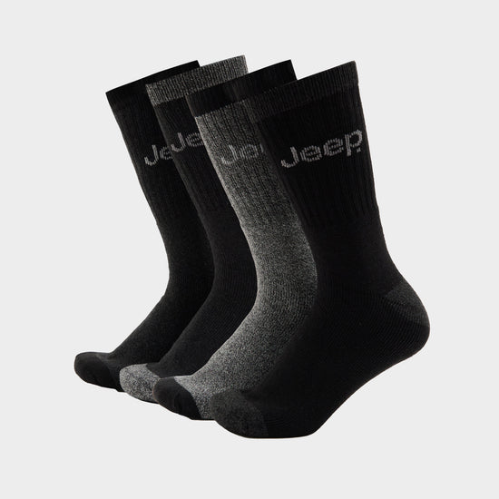 Mens Performance Boot Socks 4 Pack Black