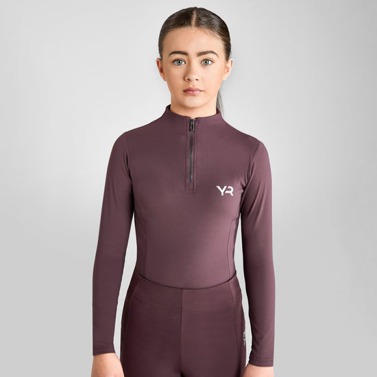Young Rider Long Sleeve Base Layer Deep Mauve