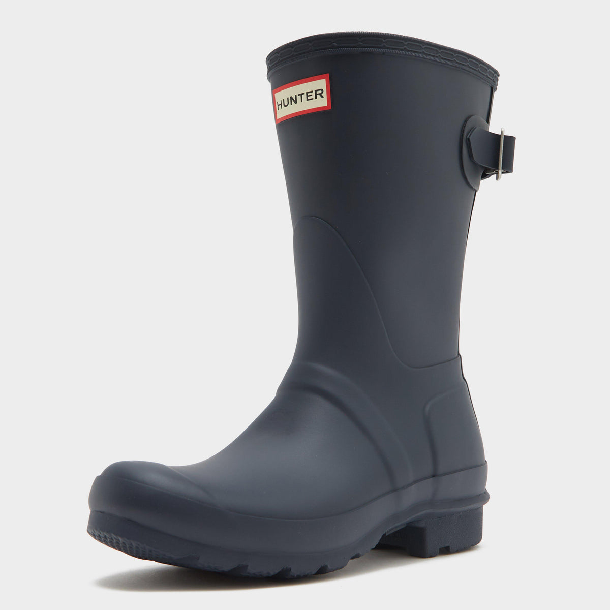 Womens Short Back Adjustable Wellington Boots Navy