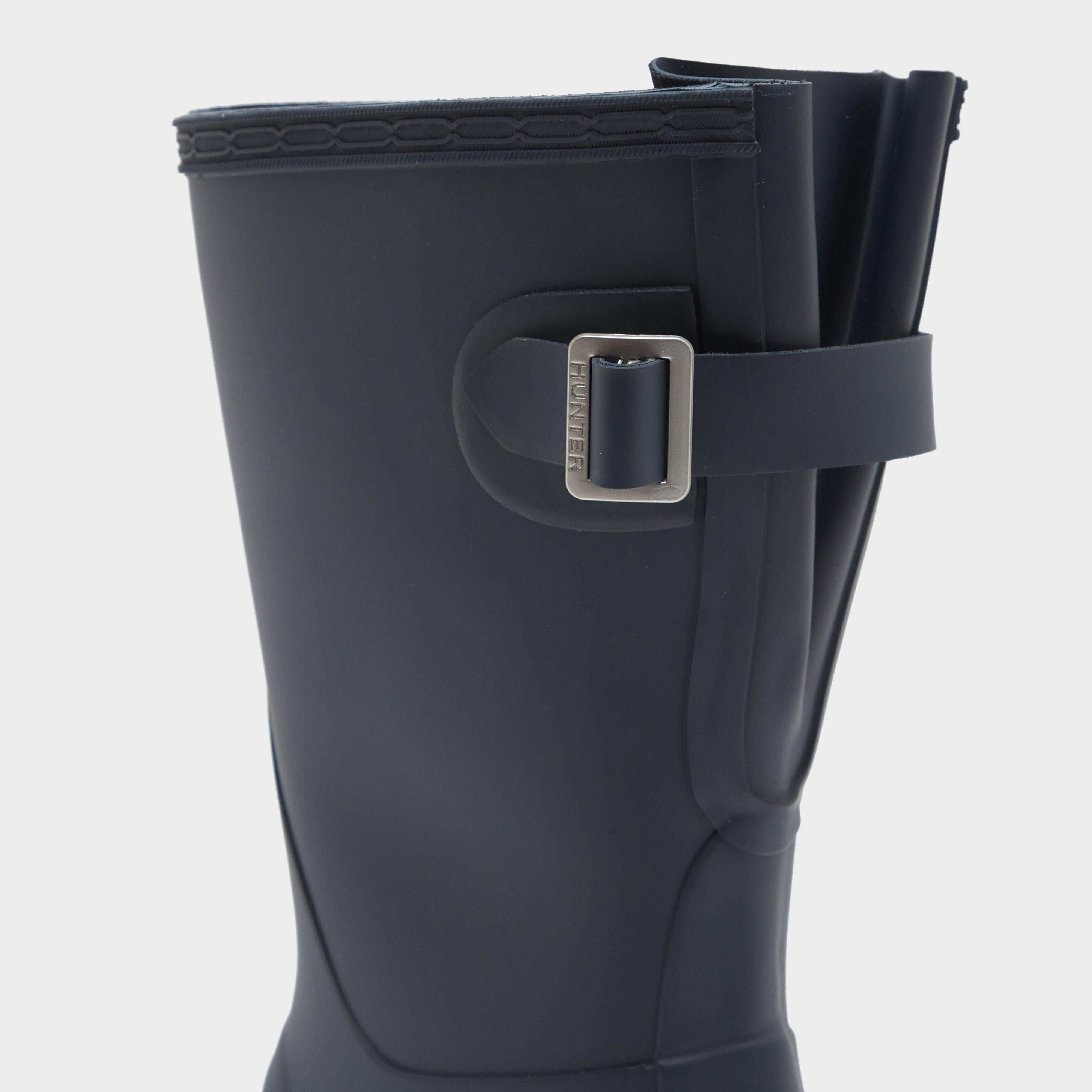 Womens Short Back Adjustable Wellington Boots Navy
