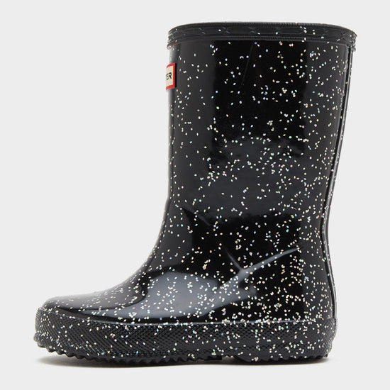 Kids Original First Giant Glitter Wellington Boots Black