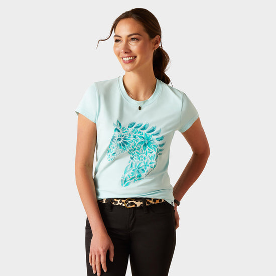 Womens Floral Mosaic T-Shirt Plume