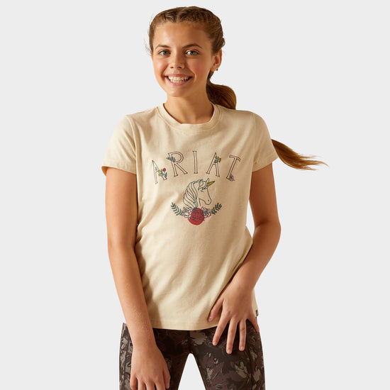 Kids Unicorn Insignia T-Shirt Oatmeal Heather